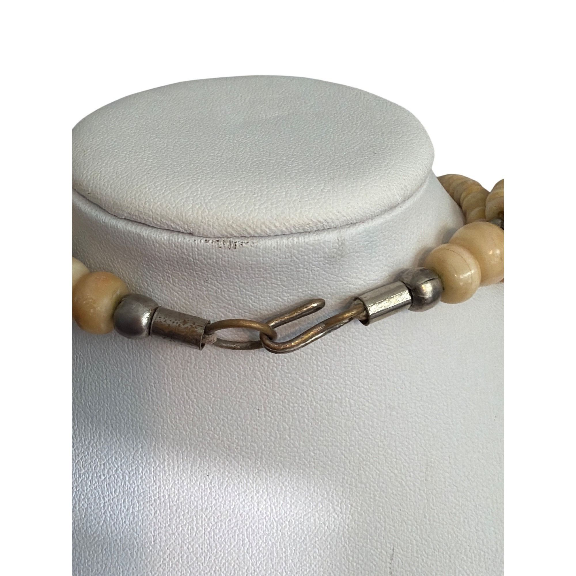 Other Vintage Bovine Bone Etched Pendant Necklace Beads Elephant L Size ONE SIZE - 4 Thumbnail