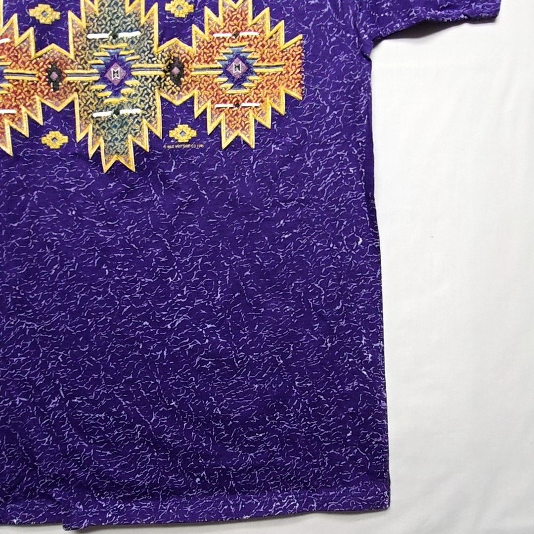Jerzees Vintage Montana Tee Purple Southwestern Large AOP L Tee 90s Size US L / EU 52-54 / 3 - 4 Thumbnail