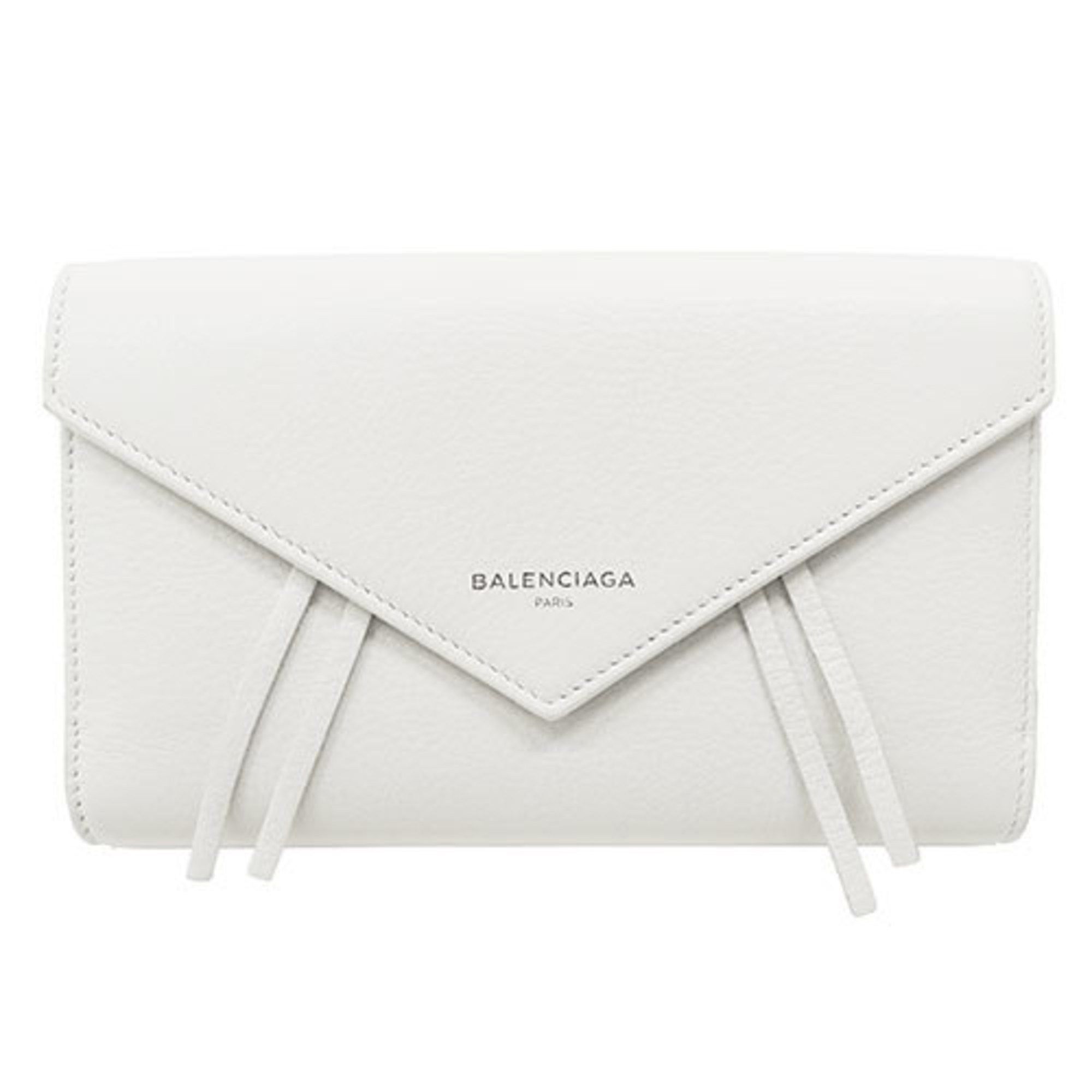 BALENCIAGA Women's Wallet Long Leather Paper Money White 371661