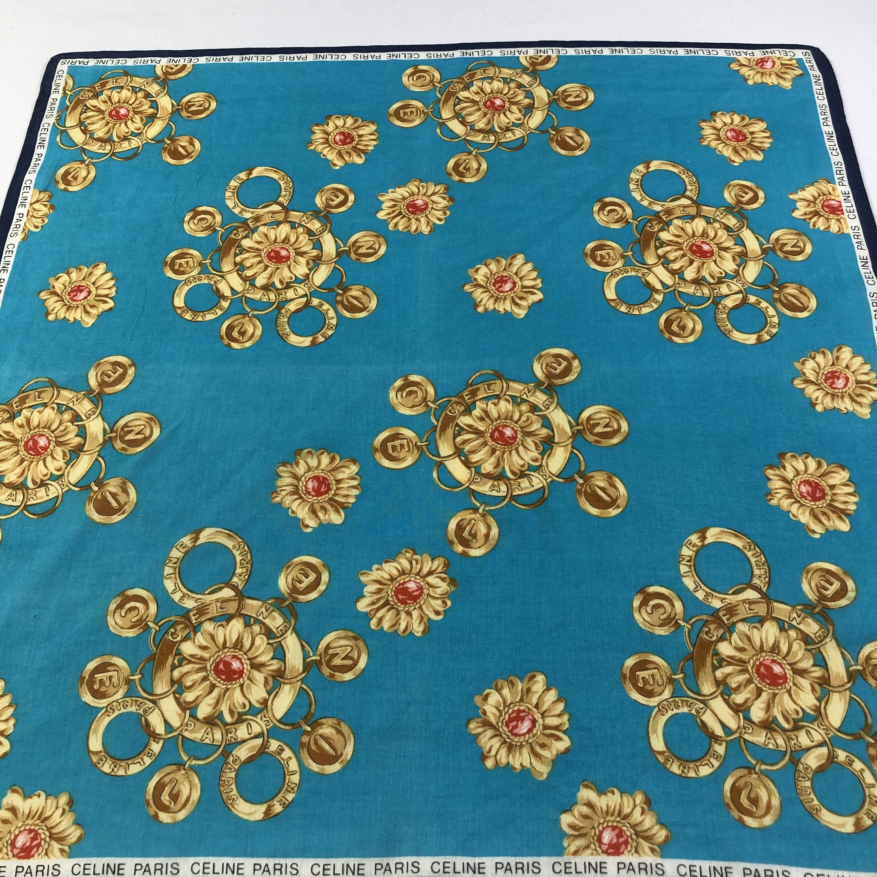 Vintage Celine Luxury Handkerchief Neckerchief Bandana H1506 Size ONE SIZE - 5 Thumbnail