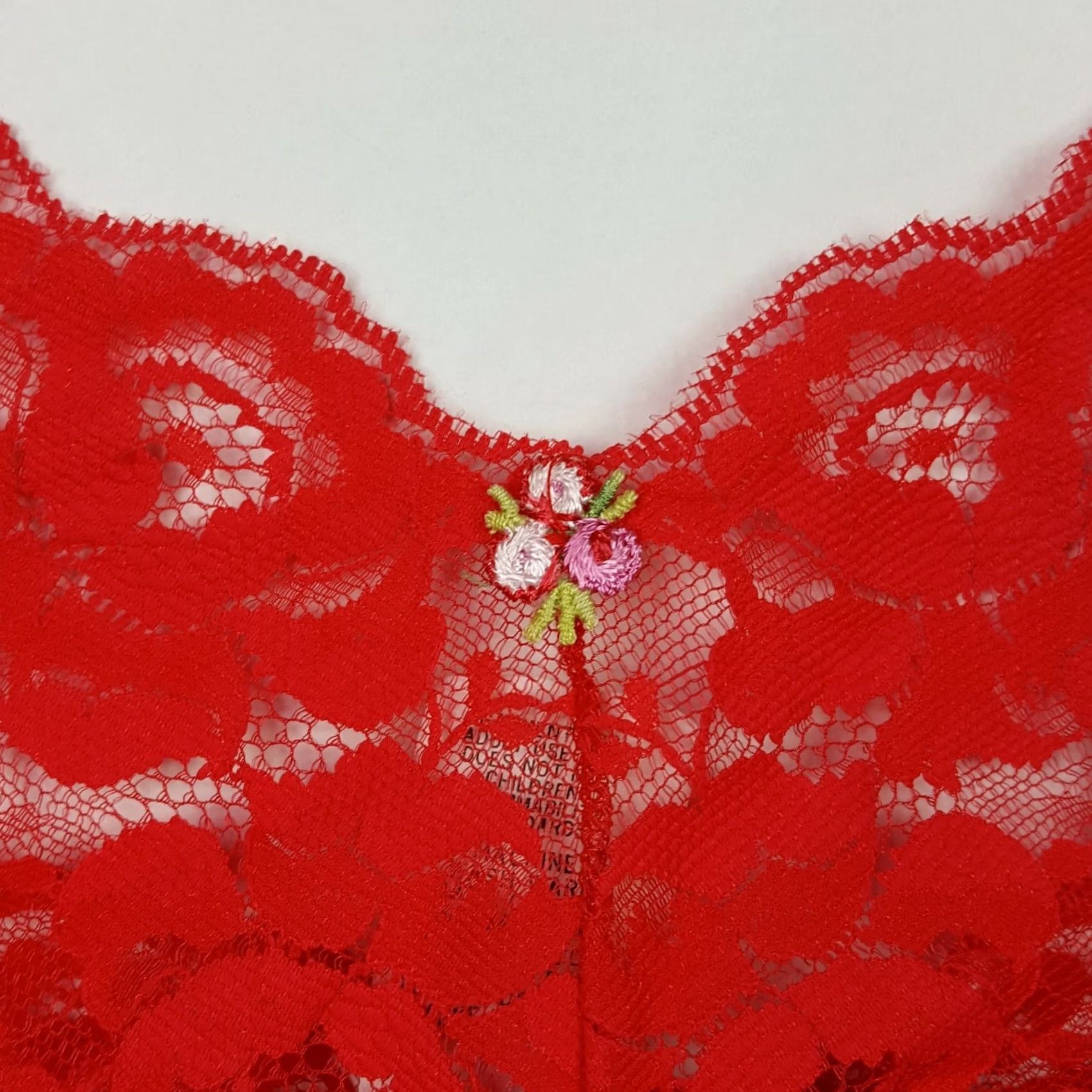 Vintage VINTAGE Pure Luxury Camisole Tank Night Lingerie Sleep 80s Red Lace Nylon Women 10 Sleeveless Size ONE SIZE - 3 Thumbnail