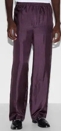 Gucci o1loc1c0226 817656 Printed Panama Silk Trouser in Purple Size US 28 / EU 44 - 3 Thumbnail