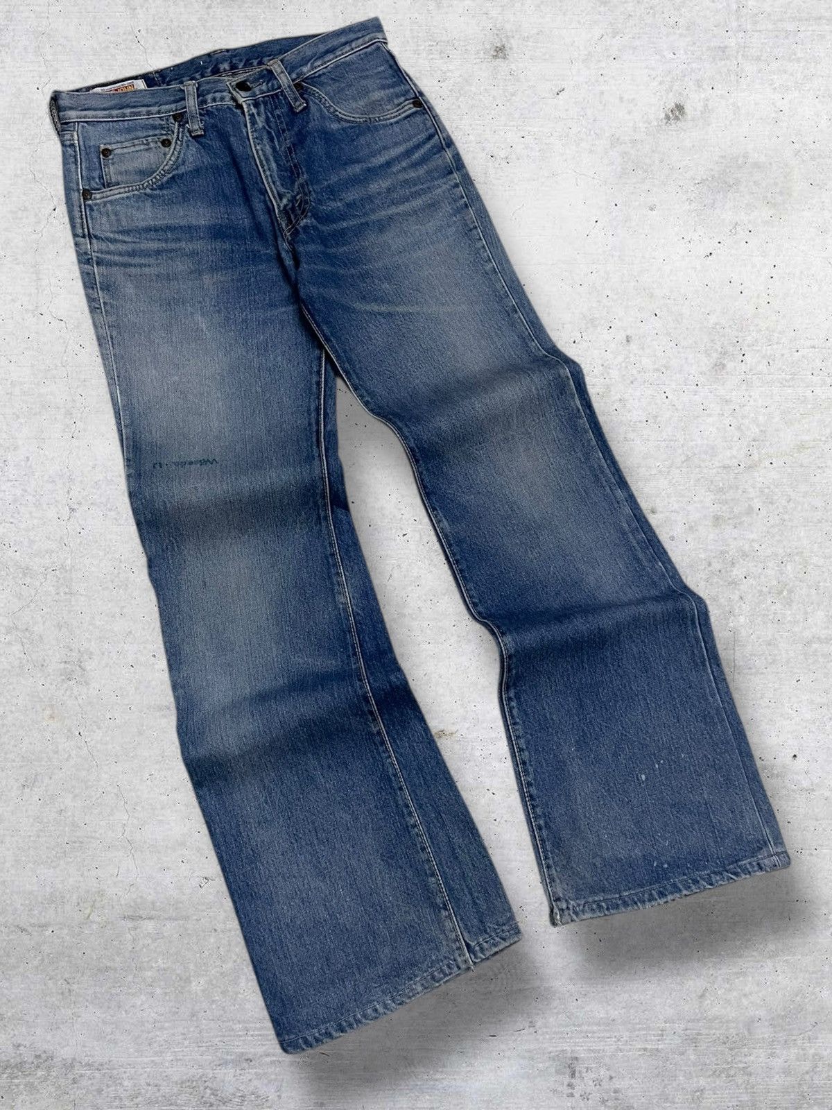 Big John VINTAGE 80S BIG JOHN DESIGNER FLARED CUT DISTRESSED DENIM Size US 28 / EU 44 - 2 Thumbnail
