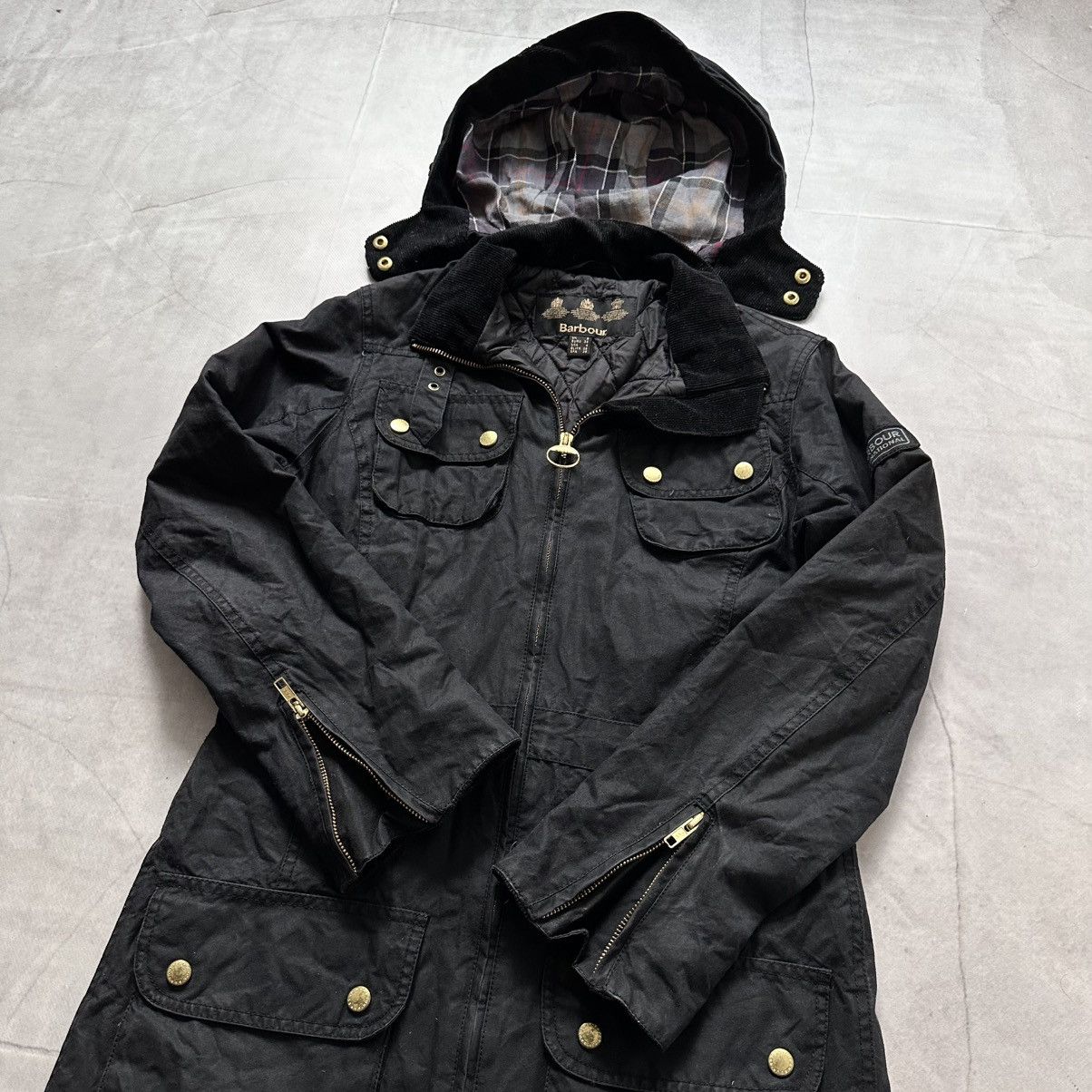 Barbour Barbour International Waxed Cotton Parka Jacket Belstaff Size S / US 4 / IT 40 - 7 Thumbnail