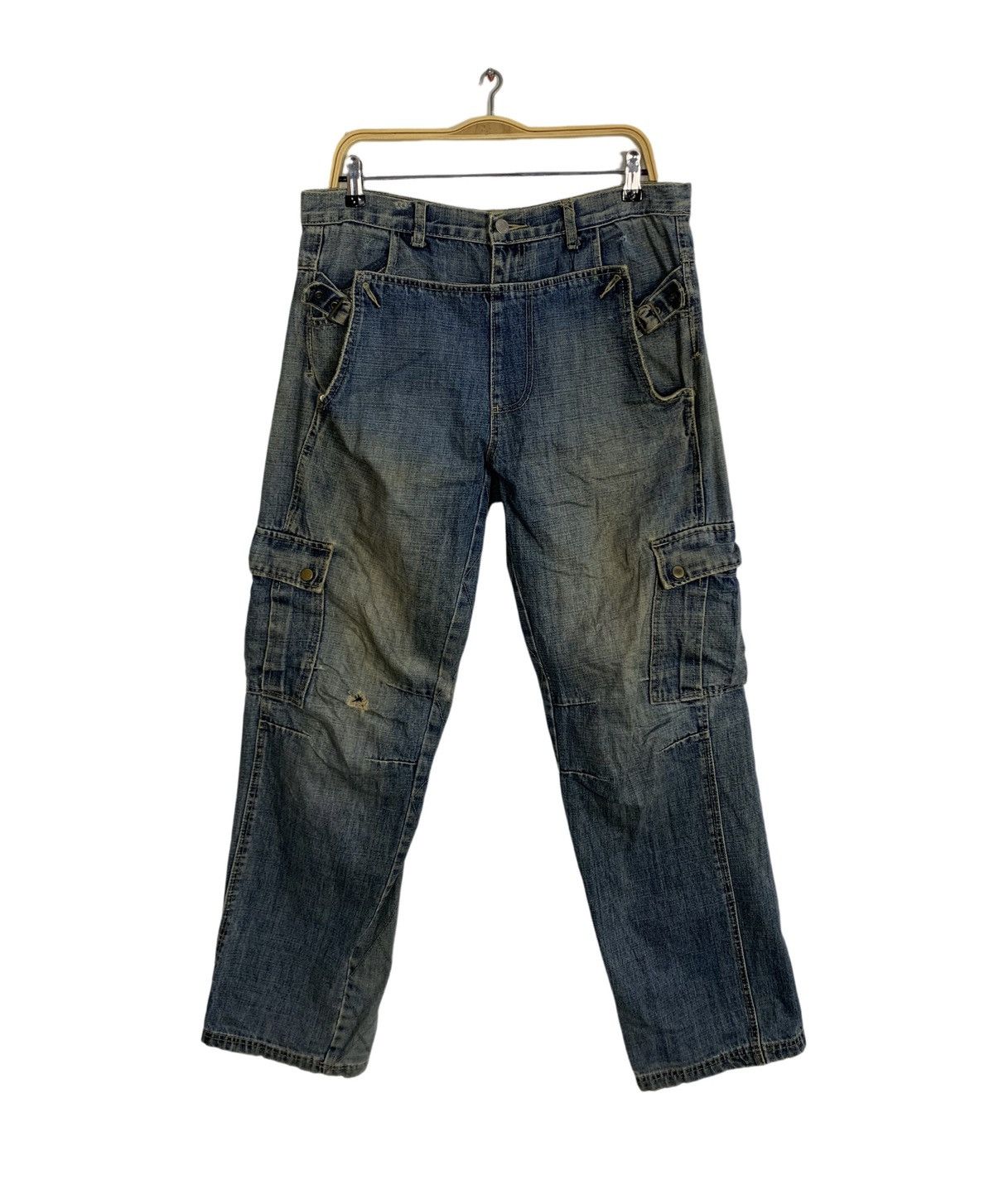Japanese Brand Workshop Sport Rambo Cargo Indigo Denim Anime Cyber Punk Size US 34 / EU 50 - 1 Thumbnail