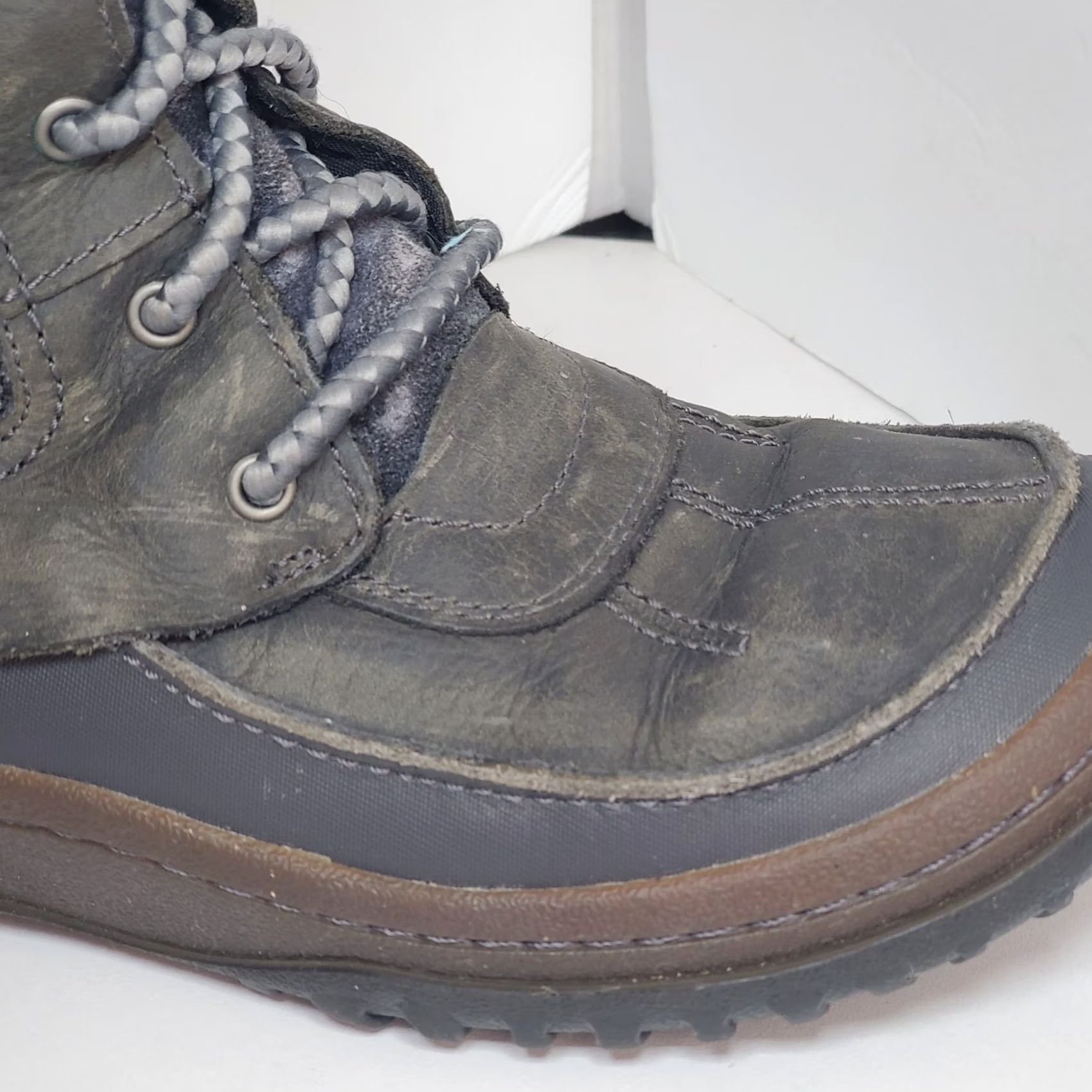 Merrell MERRELL Boots Womens Sz 8 Winter Leather Suede Tall Lace Up Faux Fur Wild Dove Size US 8 / IT 38 - 3 Thumbnail