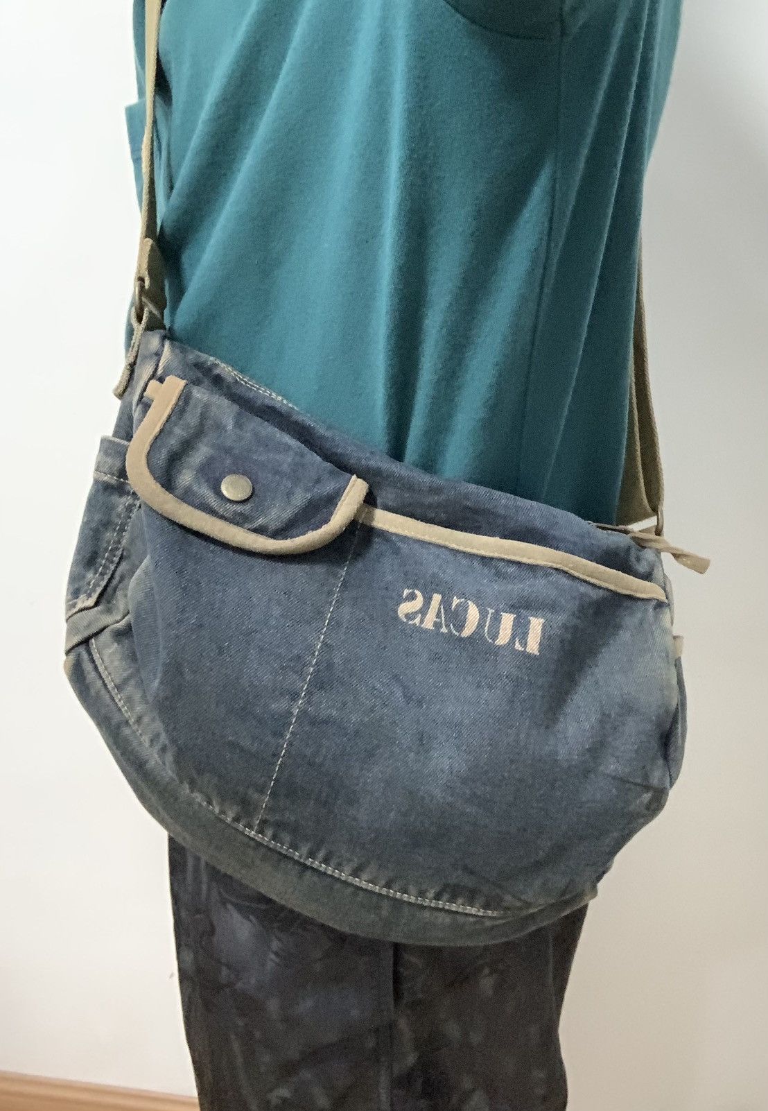 Japanese Brand Lucas Sling Duffle Medium Bag Denim Size ONE SIZE - 19 Thumbnail