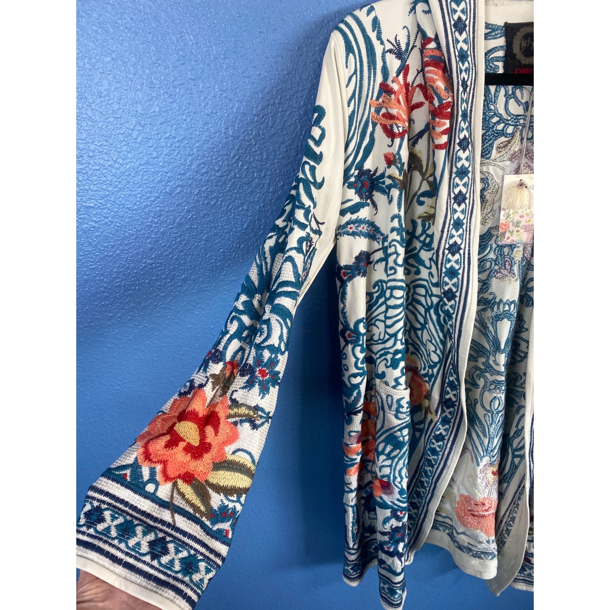 Johnny Was NWT Johnny Was Hooded Duster Embroidered Open Cardigan Small Size S / US 4 / IT 40 - 7 Thumbnail
