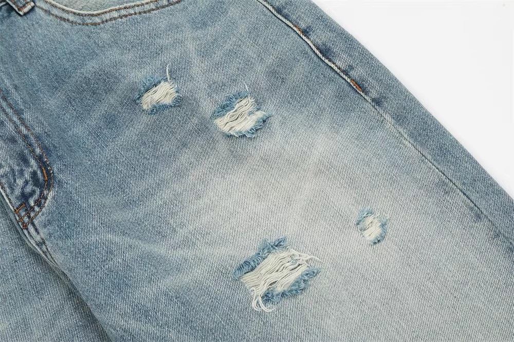 Japanese Brand × Jean Men's straight washed casual gradient ripped flared jeans Size US 34 / EU 50 - 6 Thumbnail