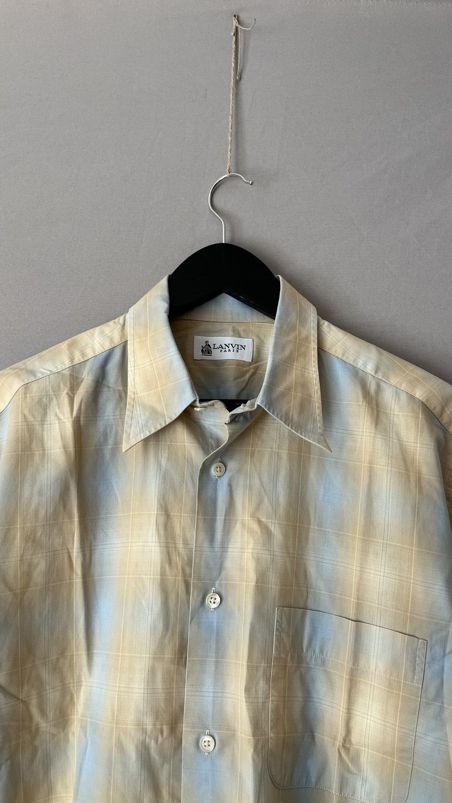 Lanvin LANVIN Paris Short Sleeve Plaid Check Summer Shirt Size US L / EU 52-54 / 3 - 3 Thumbnail