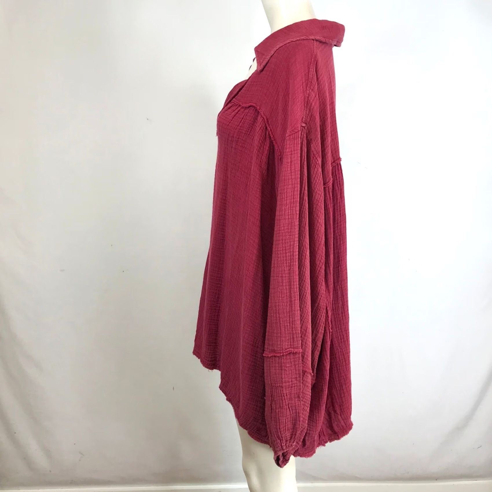 Vintage VINTAGE ANDRÉE BY UNIT Gauze V-Neck Collared Oversized Tunic Shirt 3X Size XXL / US 16-18 / IT 52-54 - 6 Thumbnail