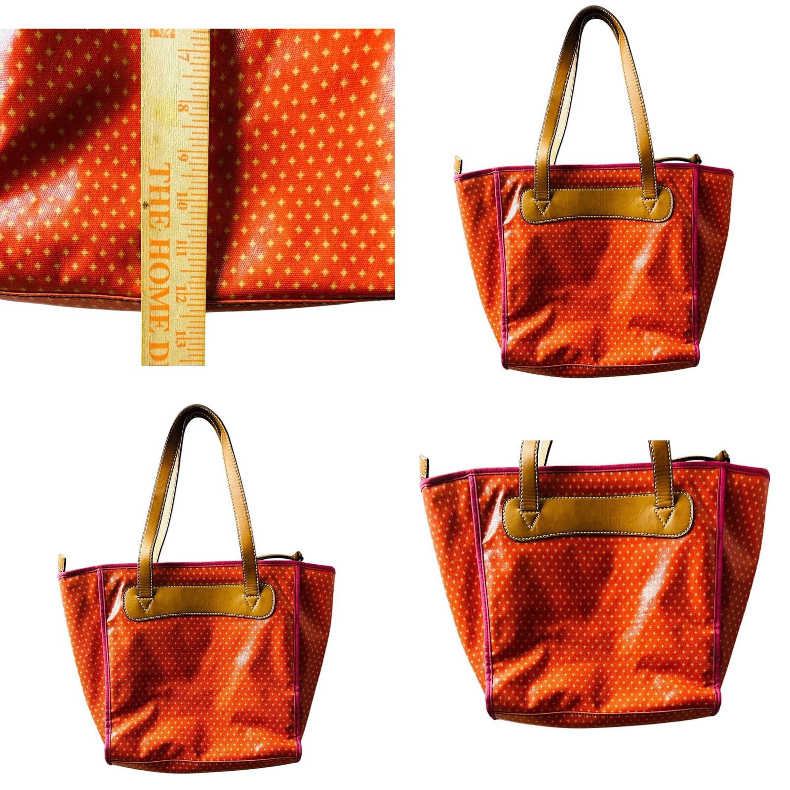 Fossil Fossil Key-Per Shopper Tote Bag Purse Coral Diamond Coated Canvas W/Wallet New Women Large Leather Handles Summer Couture 100% Nylon? Size L / US 10 / IT 46 - 8 Thumbnail