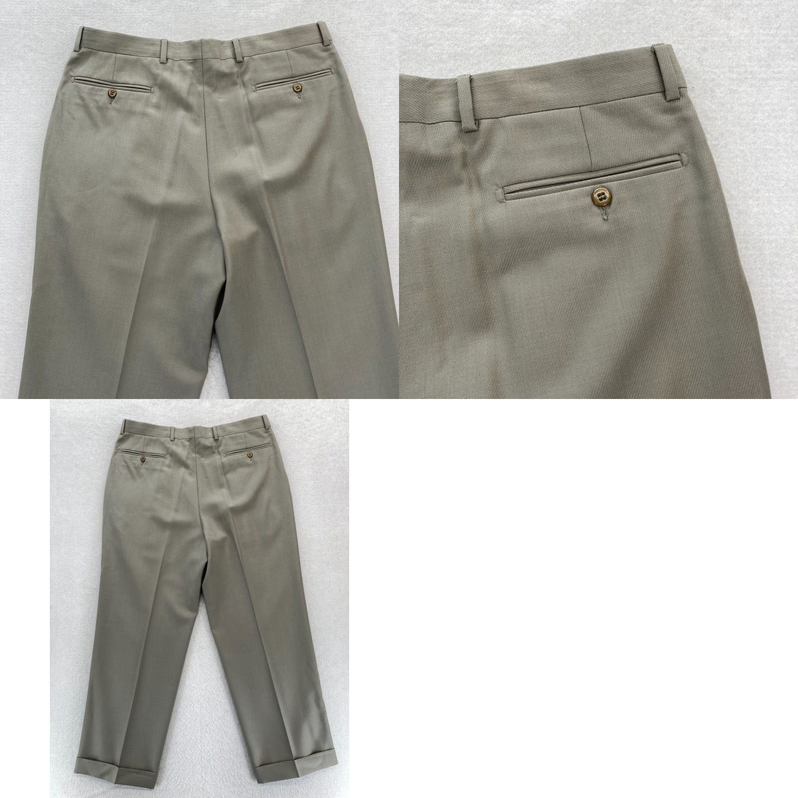Zanella Zanella Alter Dress Pants 35x30 Brown Wool Pleated Straight Leg Mid Rise Cuffed Mens Pants Size US 35 - 9 Thumbnail