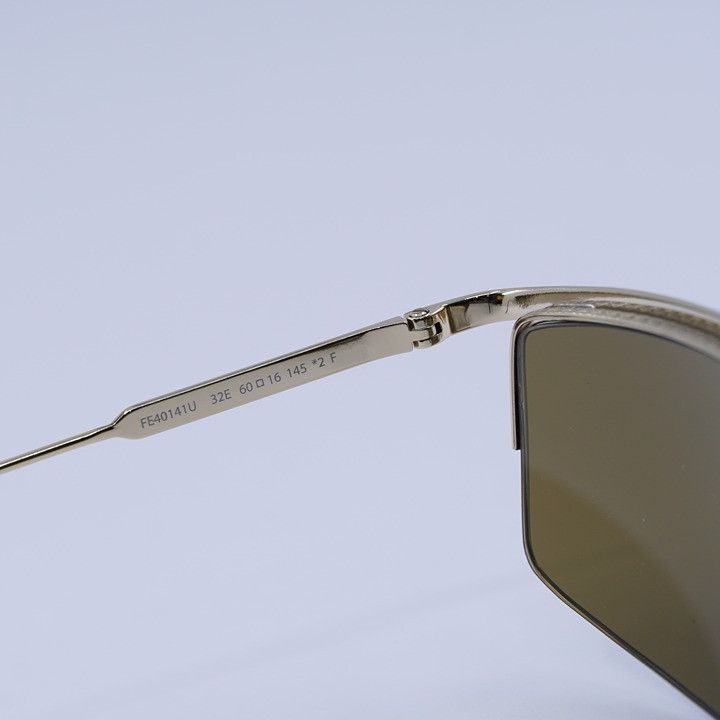 Fendi Fendi FE40141U 32E Sunglasses Gold Rectangle Frame Size ONE SIZE - 9 Thumbnail