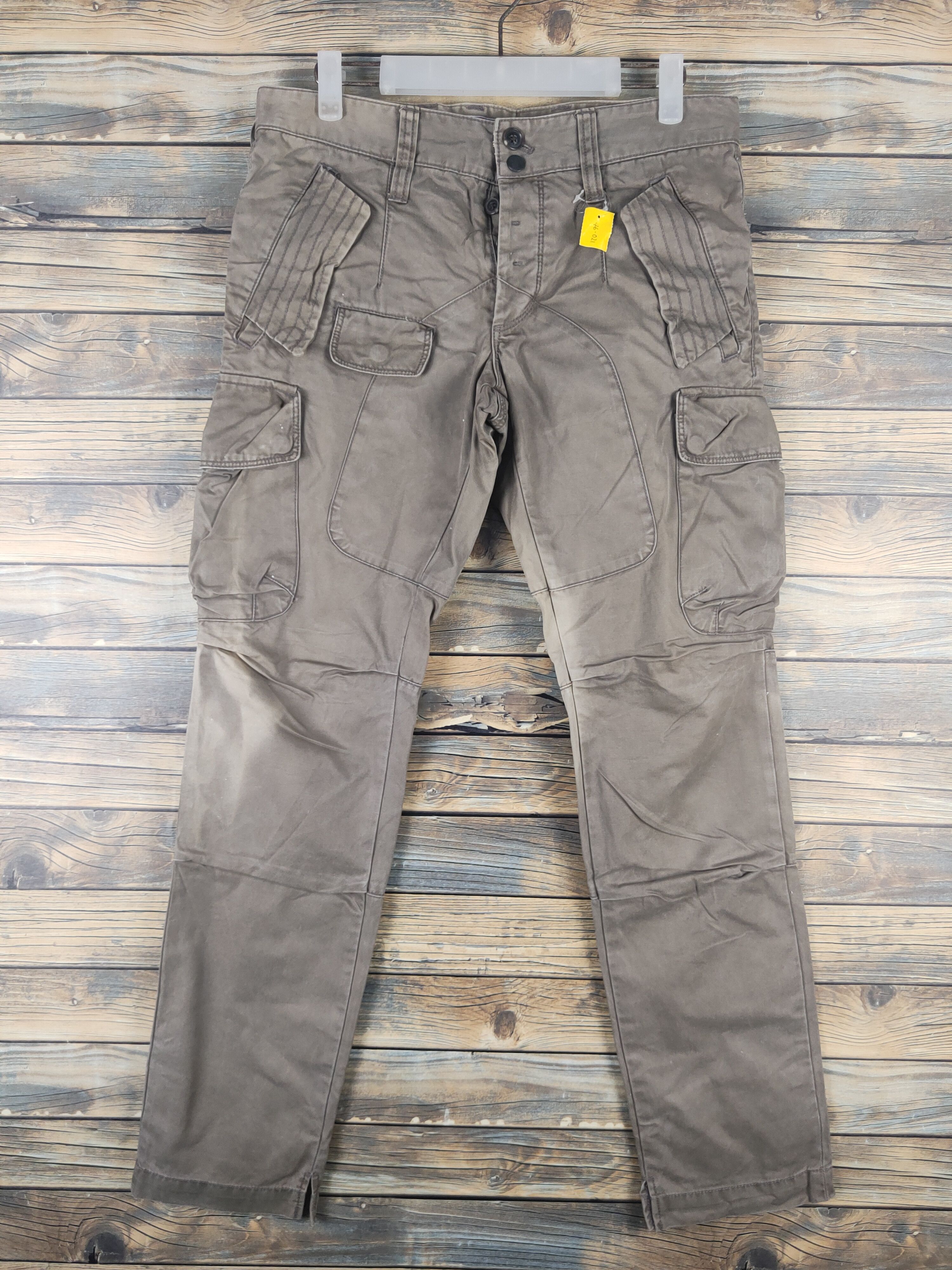 Japanese Brand DL BG Olive Faded Multipocket Cargo Pants #46-021 Size US 32 / EU 48 - 1 Thumbnail