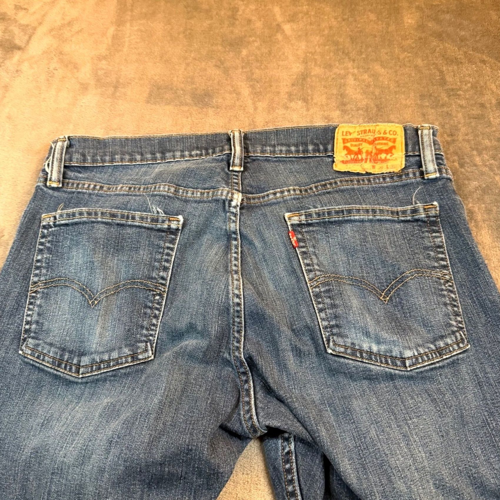 Levi's Levi's 514 Straight Jeans Mens 36x30 Blue Stretch Denim Pants Casual Classic Denim, 5-Pocket, Zip Fly, Regular Rise, City, Men Size US 36 / EU 52 - 2 Thumbnail