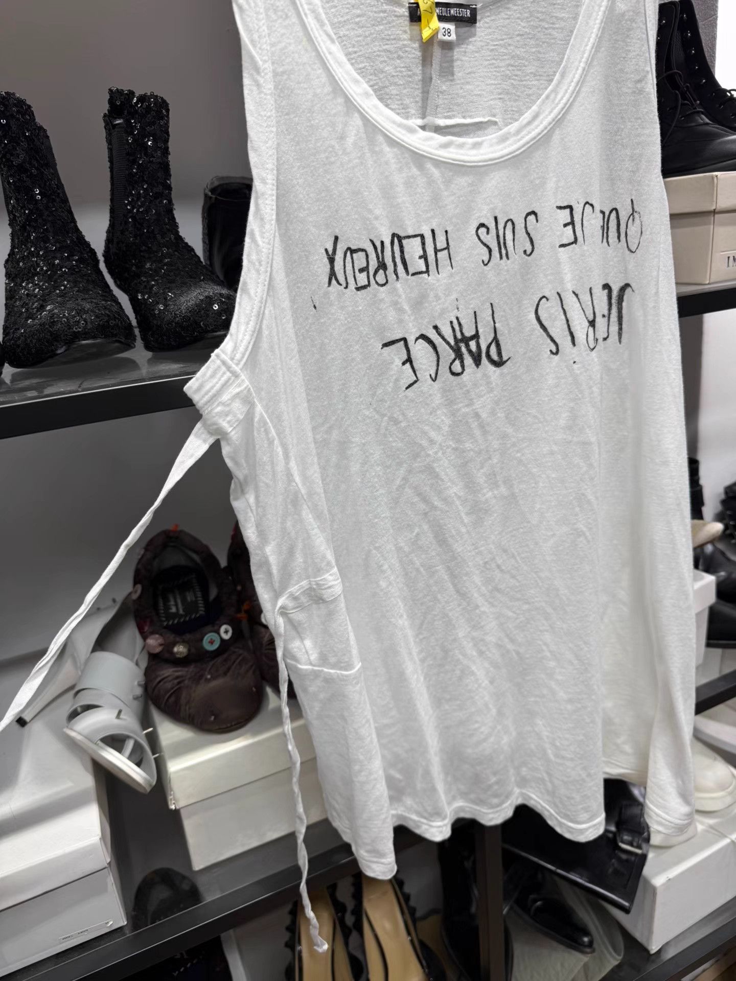 Ann Demeulemeester Ann Demeulemeester Reversed Slogan Vest K20 Size XS / US 0-2 / IT 36-38 - 3 Thumbnail