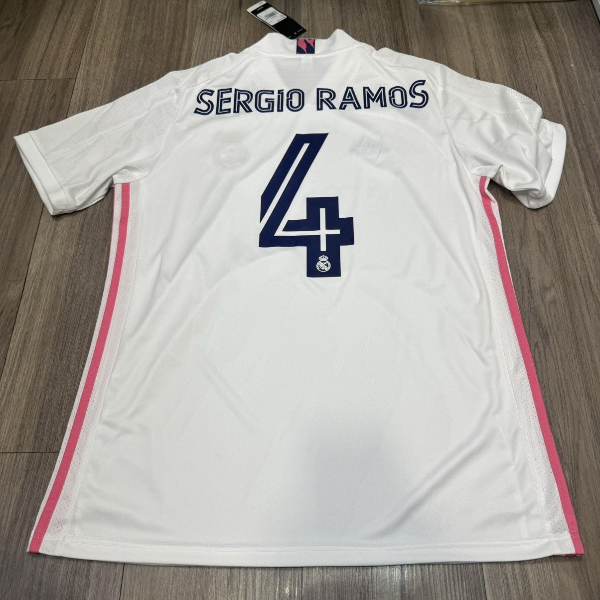 Adidas Ream Madrid 20/21 C/L home shirt #4 Sergio Ramos (bnwt) Size US L / EU 52-54 / 3 - 2 Thumbnail