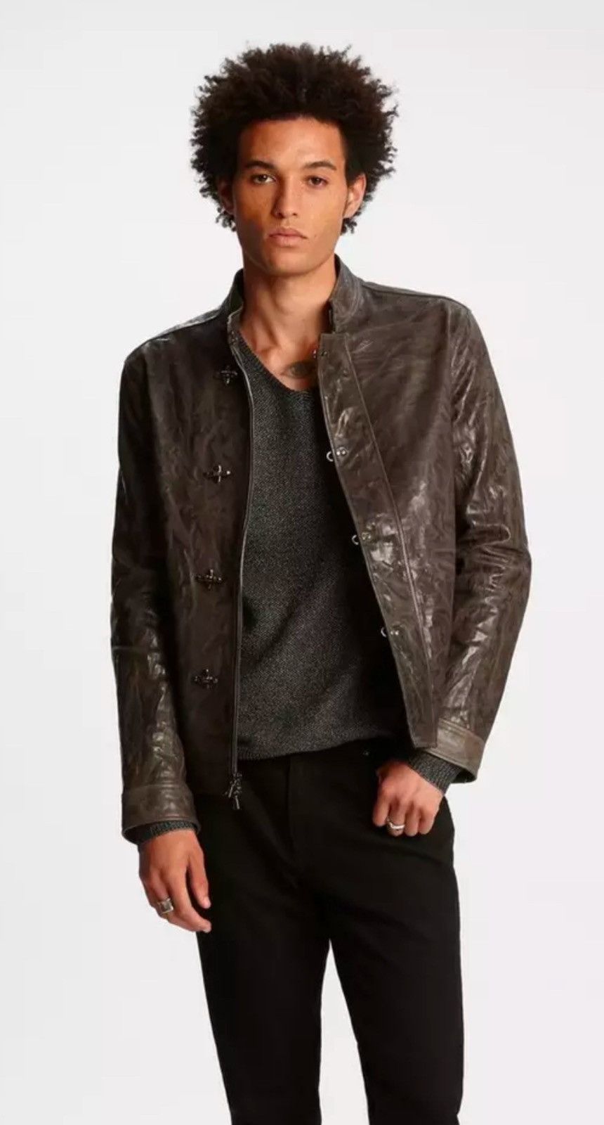 John Varvatos Leather Moto Jacket. Size EU 48 USA 38 Size US M / EU 48-50 / 2 - 3 Thumbnail