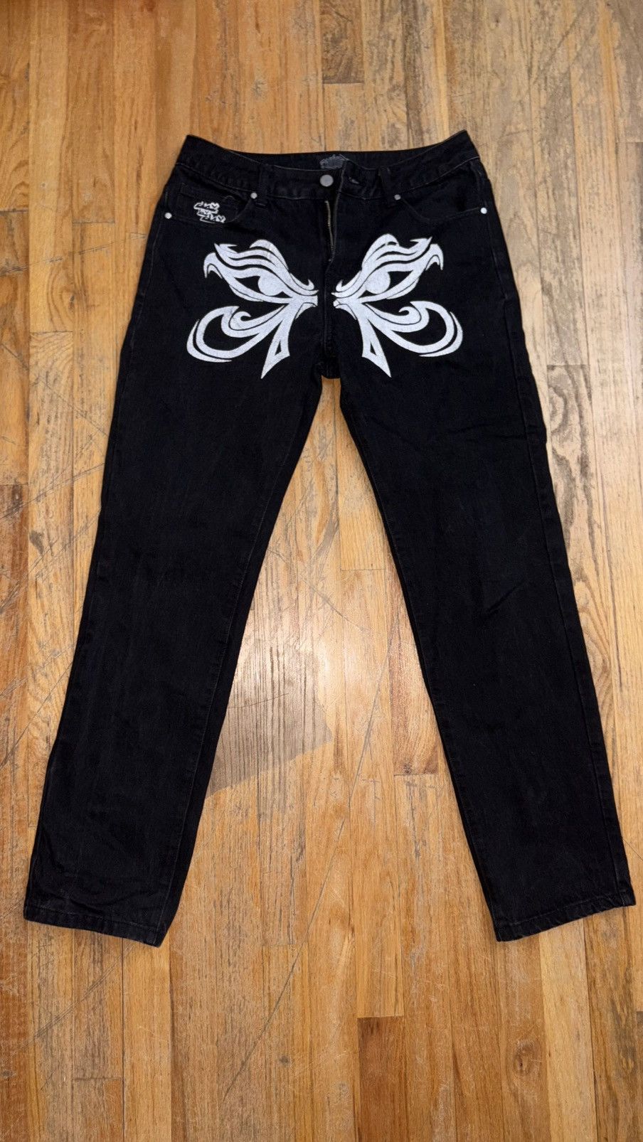 Japanese Brand × Vintage 🚨ANOTHER CRAZY PIECE EYES CROSS JEANS UNIQUE DESIGN CUSTOM🔥 Size US 28 / EU 44 - 1 Thumbnail