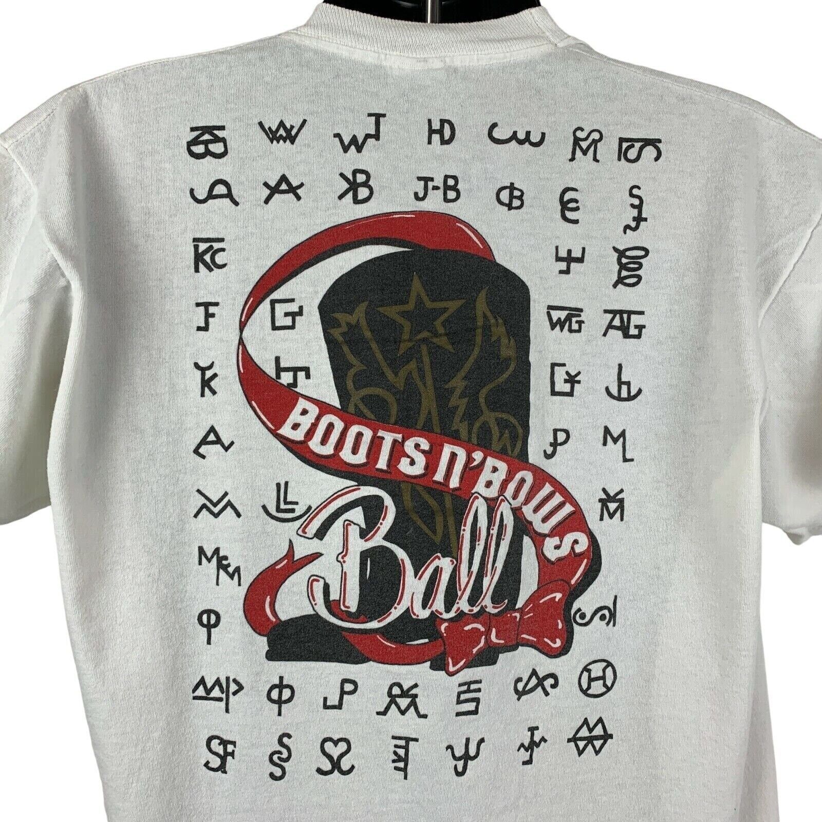 Fruit Of The Loom Vintage 90s Texas Boots n Bows Ball T Shirt Cowboy White XL Size US XL / EU 56 / 4 - 1 Thumbnail