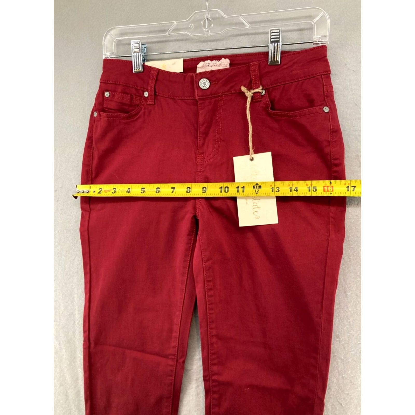 Vintage Altar'd State Pants Women's 28 Red Straight Leg NWT Denim 28in Inseam Size 28" / US 6 / IT 42 - 3 Thumbnail