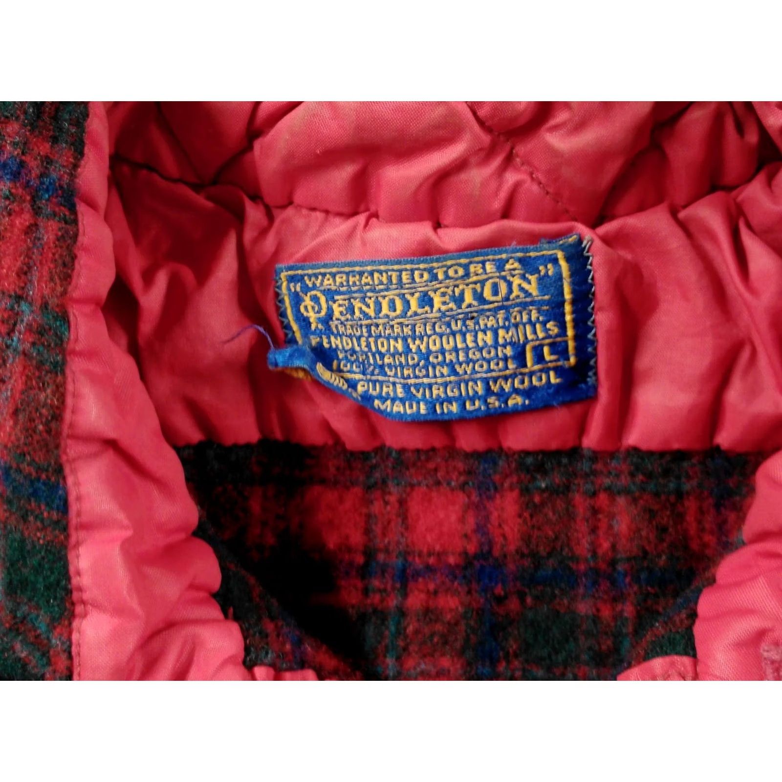 Pendleton VINTAGE Pendleton Jacket Mens Large Red Plaid Wool Lined Flannel Made USA 70s Size US L / EU 52-54 / 3 - 2 Thumbnail
