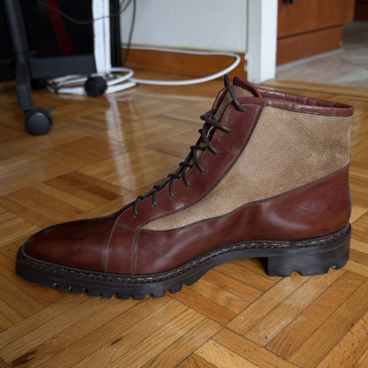 Santoni Santoni Winter Boots / shoes Size 12 Brown Leather Men's Size US 12 / EU 45 - 4 Thumbnail