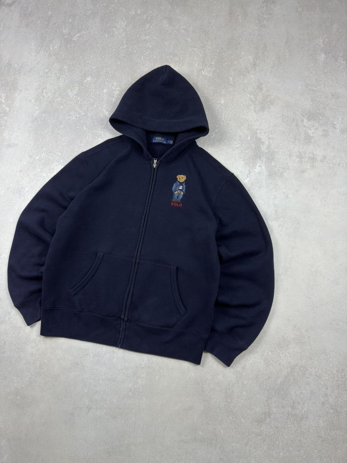 Polo Ralph Lauren Polo Ralph Lauren Polo Bear Fleece Blue Zip Hoodie Size US M / EU 48-50 / 2 - 2 Thumbnail