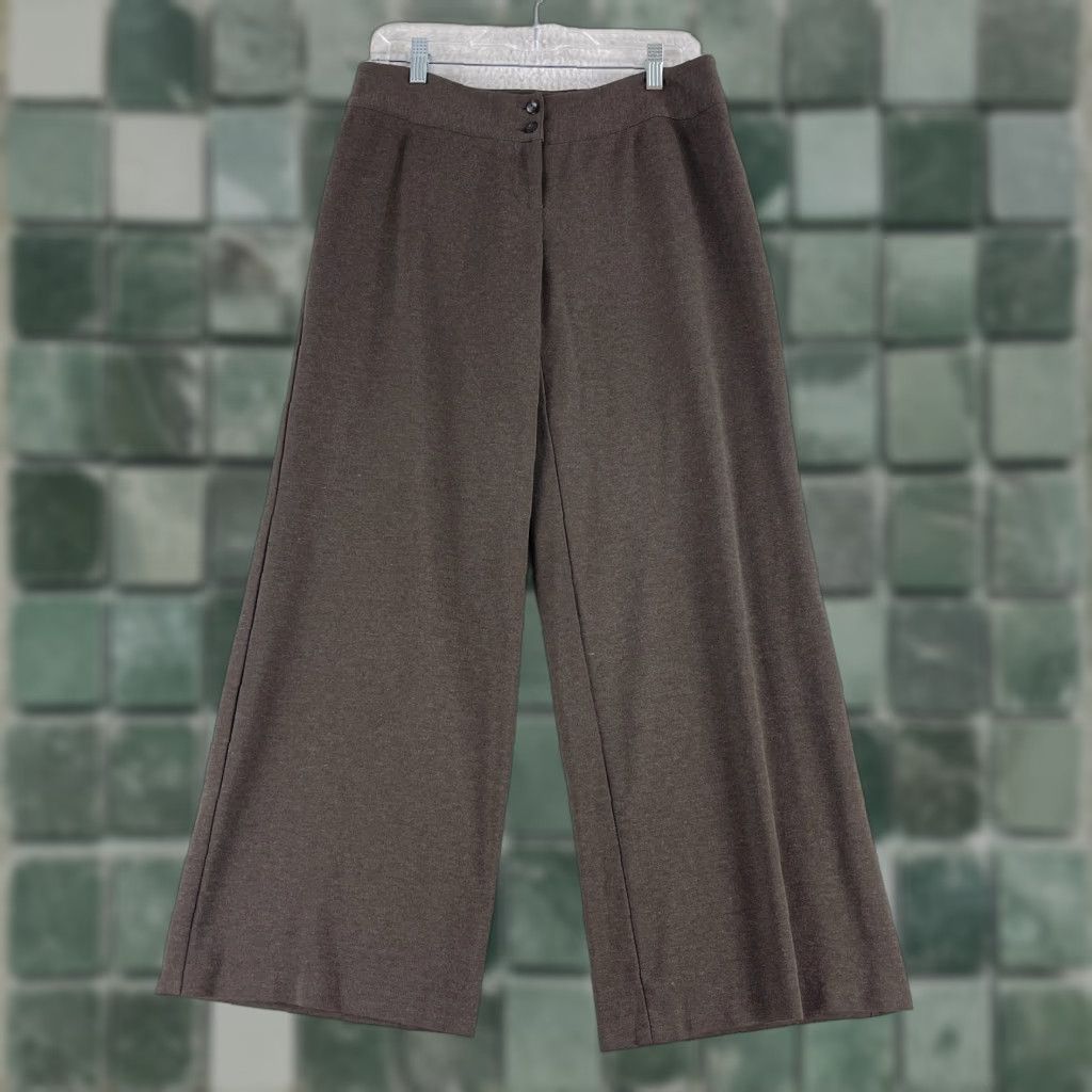 J. Jill J. Jill Brown Stretch Wide Leg Cropped Pants Womens Size 10 Petite Casual Size 32" / US 10 / IT 46 - 1 Thumbnail