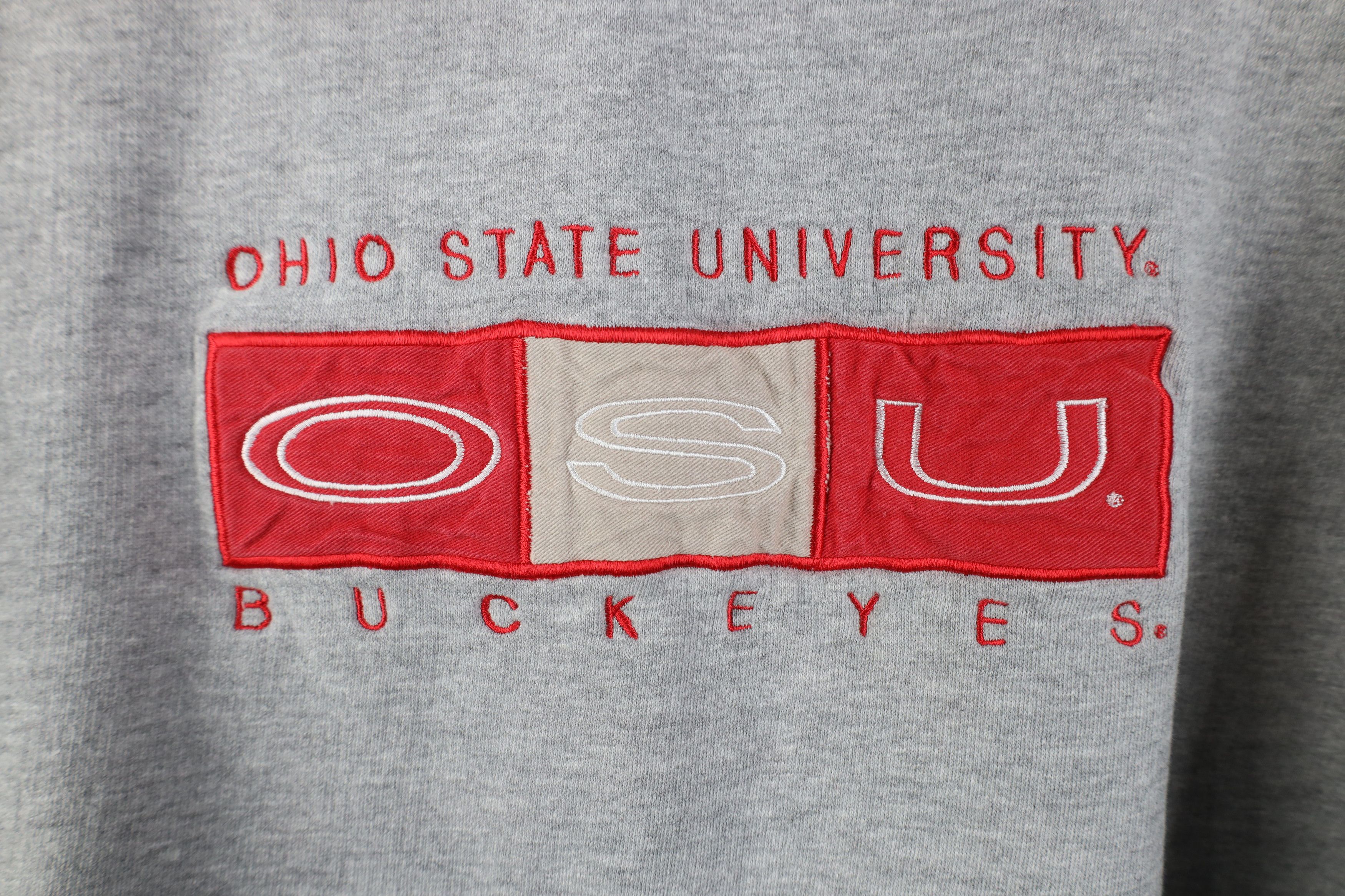 Vintage Vintage 90s Ohio State University Hoodie Sweatshirt Gray Size US L / EU 52-54 / 3 - 4 Thumbnail