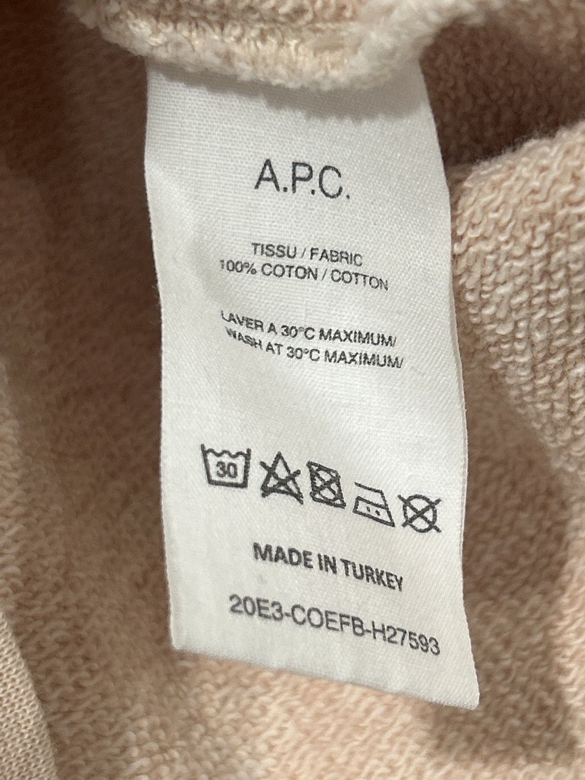 A.P.C. A.P.C. Light Pink Script Logo Crewneck Sweatshirt Size US L / EU 52-54 / 3 - 5 Thumbnail