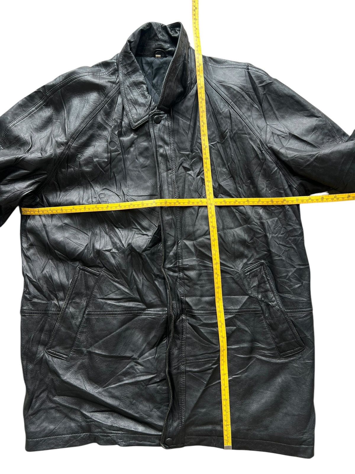 Japanese Brand × Vintage Nonchalant Ans Black Trench Coat Leather Jacket Size US L / EU 52-54 / 3 - 9 Thumbnail