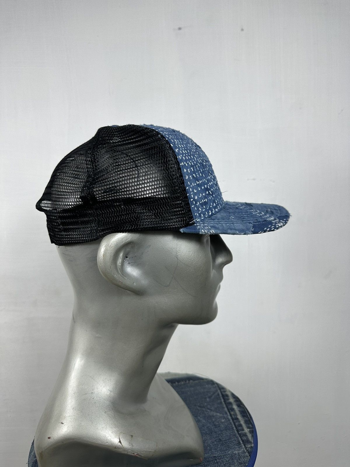 Handmade Custom Made Distressed Patchwork Boro Trucker hats Size ONE SIZE - 9 Thumbnail