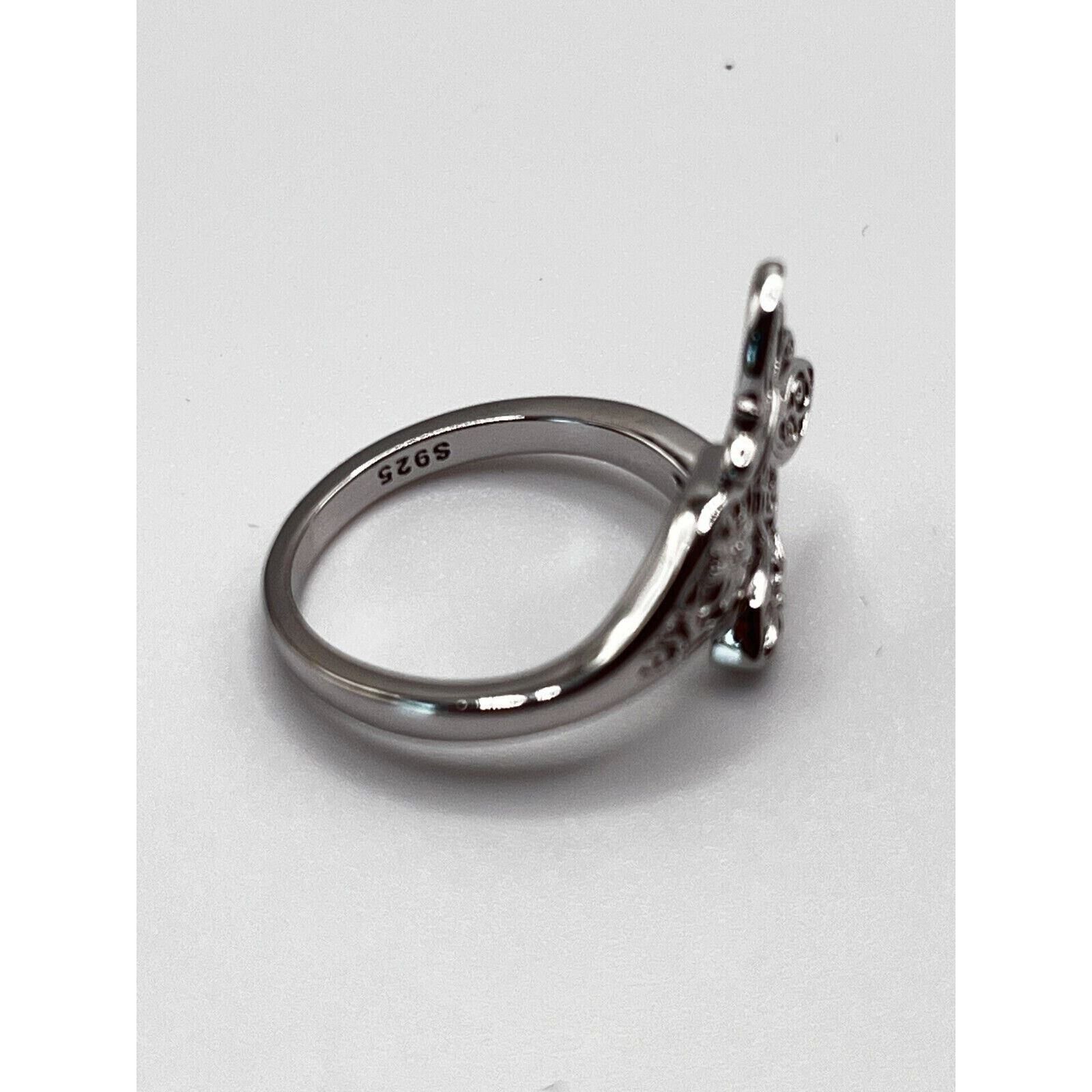 The Unbranded Brand Butterfly With Body Sterling Silver Ring - Size 6 adjustable Size ONE SIZE - 2 Thumbnail
