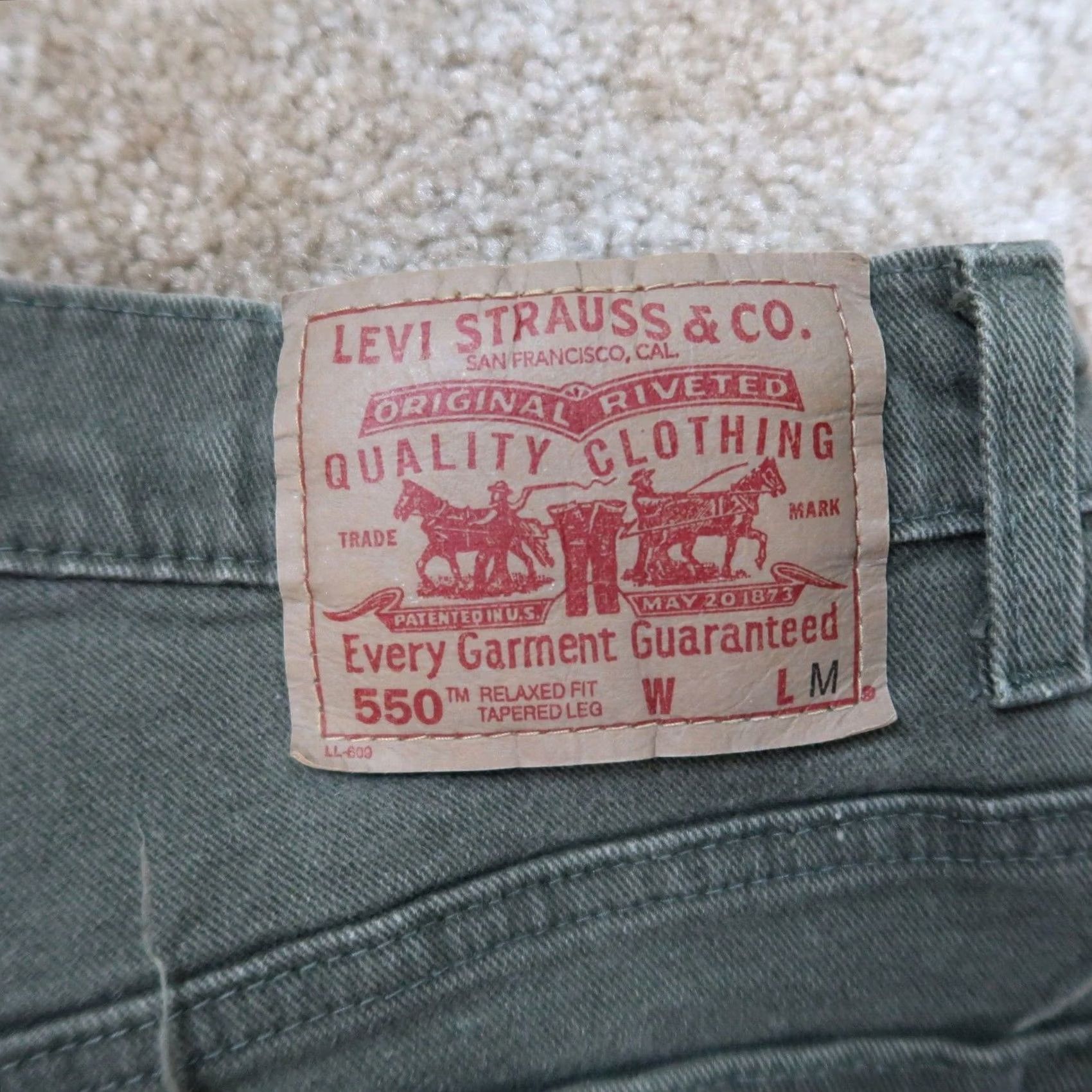 Levi's VINTAGE Levi's 550 Relaxed Tapered Jeans Women's 28 Green Denim High rise 90s American Classic Jeans Womens Size 28" / US 6 / IT 42 - 5 Thumbnail