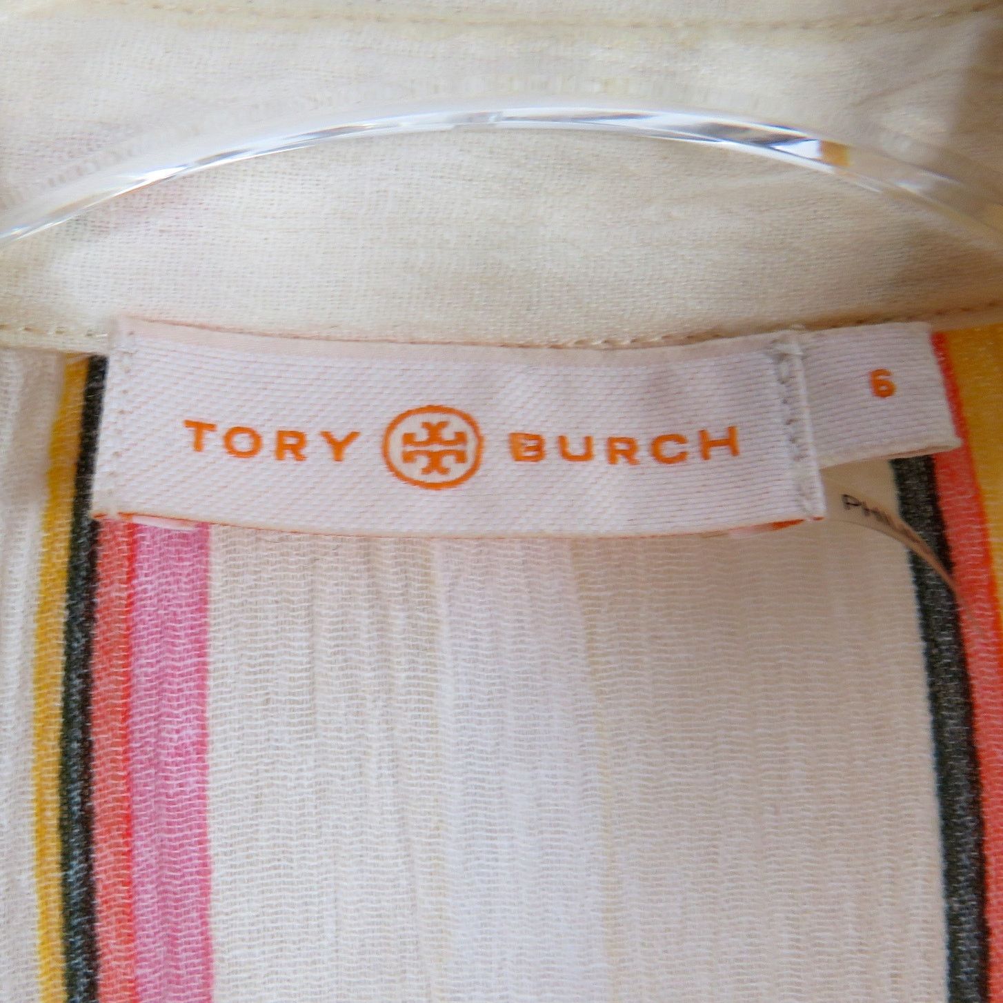 Tory Burch Tory Burch Canyon Striped Cotton Shirt Size 6 Collared Size S / US 4 / IT 40 - 10 Thumbnail