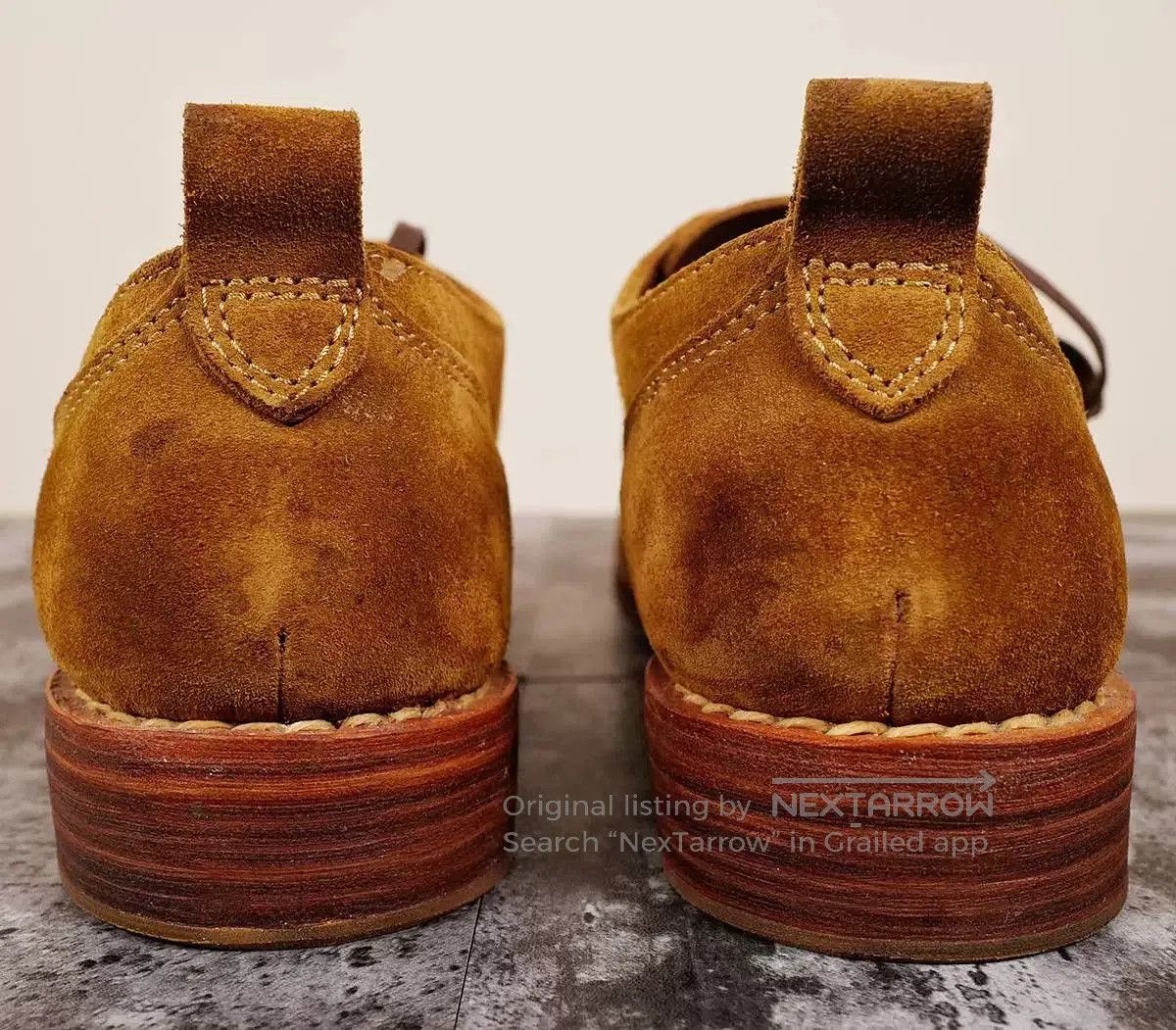visvim hilts low folk shoes in light brown.