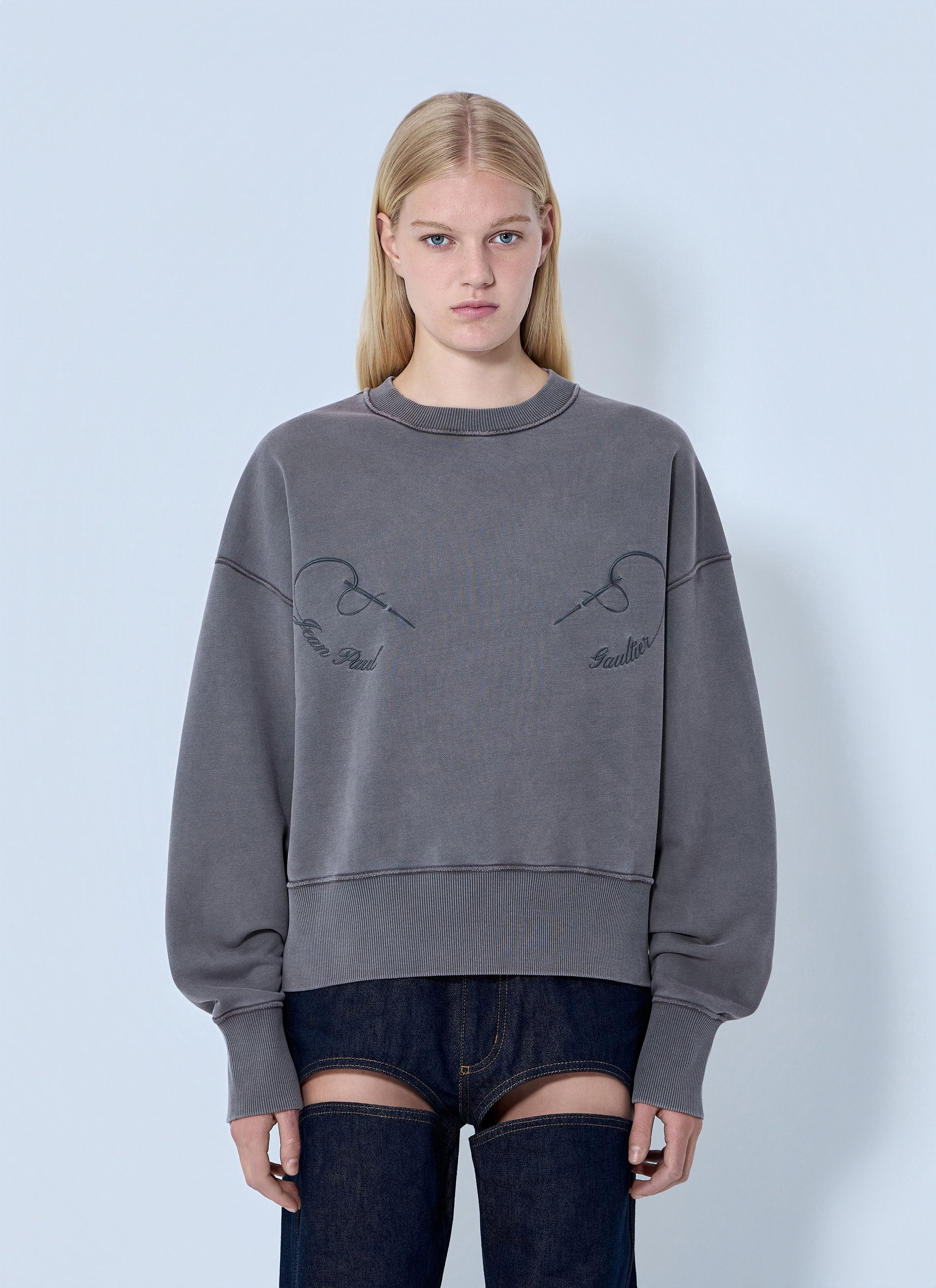 Jean Paul Gaultier Fleece Embroidered Sweatshirt Size XXL / US 16-18 / IT 52-54 - 1 Thumbnail