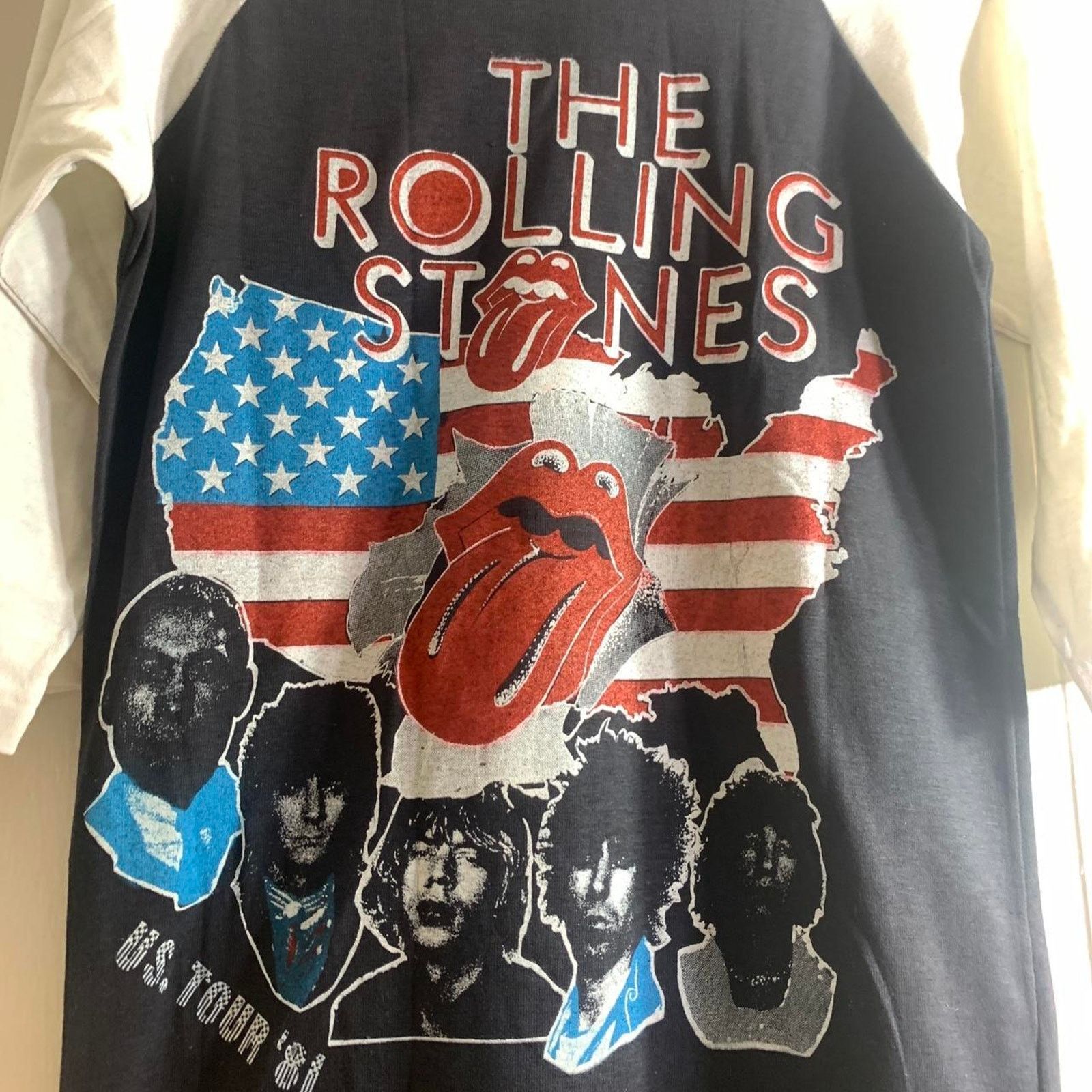Vintage 1981 THE ROLLING STONES Tour raglan baseball tee shirt SMALL Size US S / EU 44-46 / 1 - 8 Thumbnail