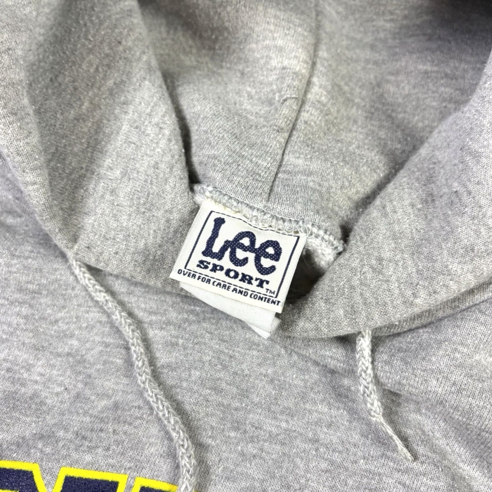 Lee VINTAGE Lee Hoodie Michigan Wolverines Gray XL 90s Mens Pullover Hooded Logo Knit Cotton Sweatshirt Size US XL / EU 56 / 4 - 5 Thumbnail