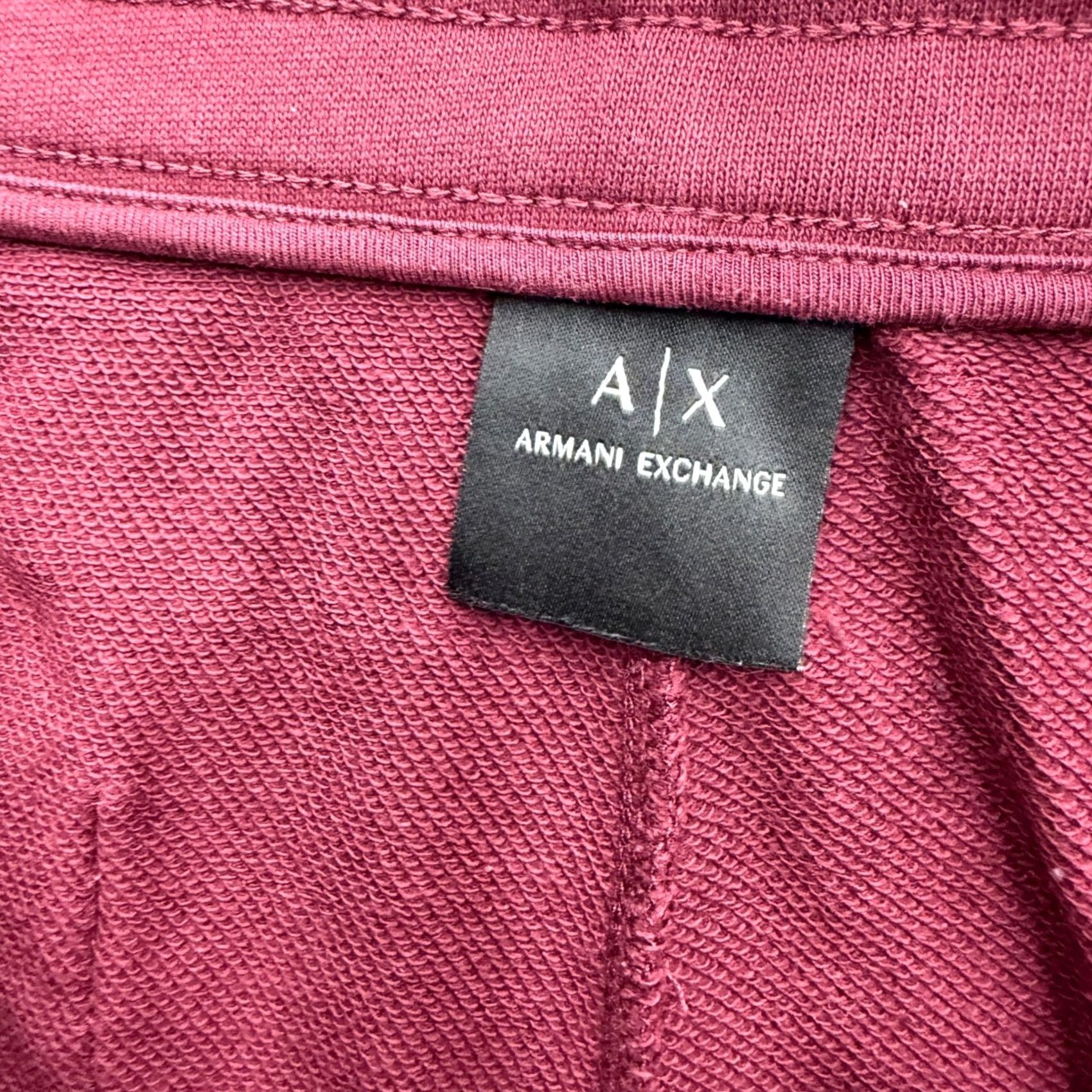 Armani Exchange Armani Exchange Mens Burgundy Logo Joggers Sweatpants XM001266 Size L Size US 33 - 6 Thumbnail