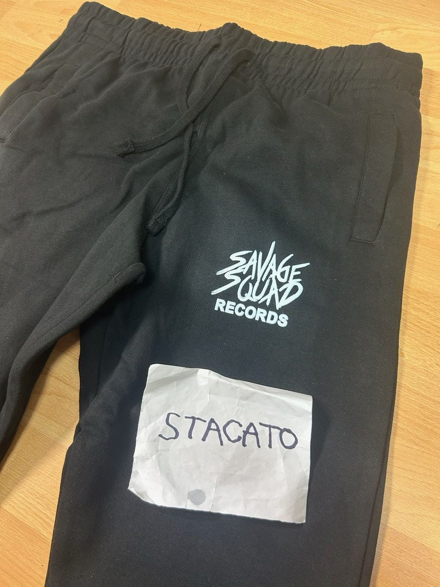 Band Tees × Rap Tees Savage Squad Records Logo Sweatpants Black Size US 36 / EU 52 - 3 Thumbnail