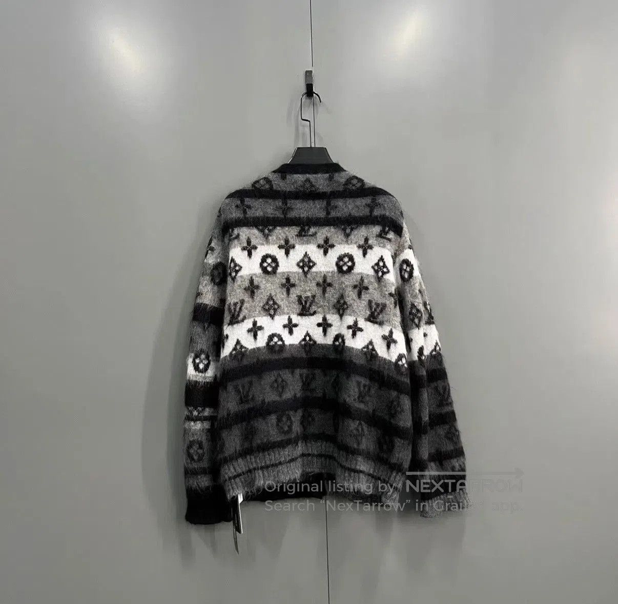 Louis Vuitton Black Patterned Knit Cardigan - XXL. Size US XXL / EU 58 / 5 - 2 Thumbnail
