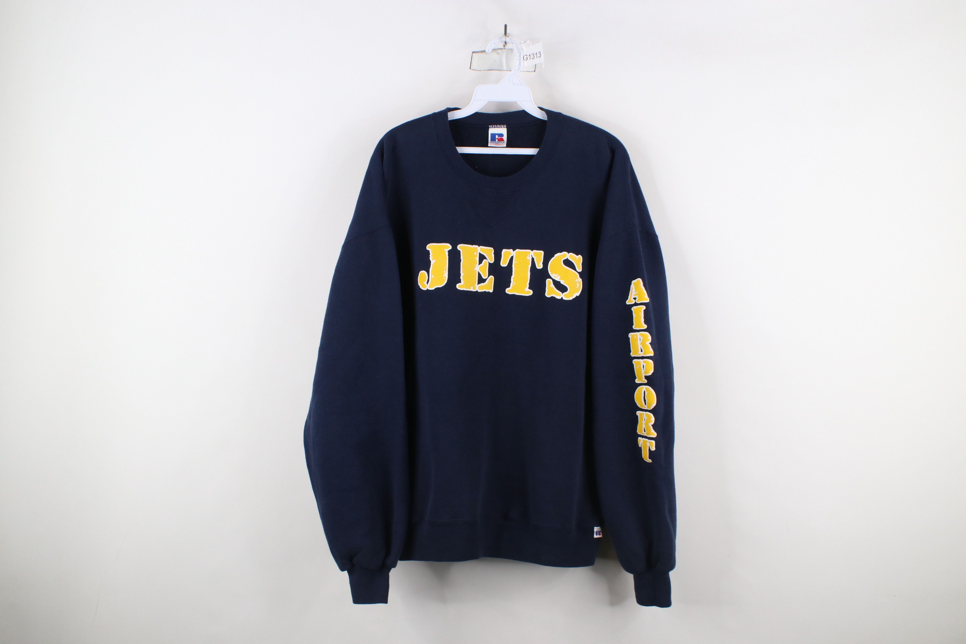 Russell Athletic × Vintage Vintage 90s Russell Athletic Spell Airport Jets Sweatshirt Size US XL / EU 56 / 4 - 1 Thumbnail