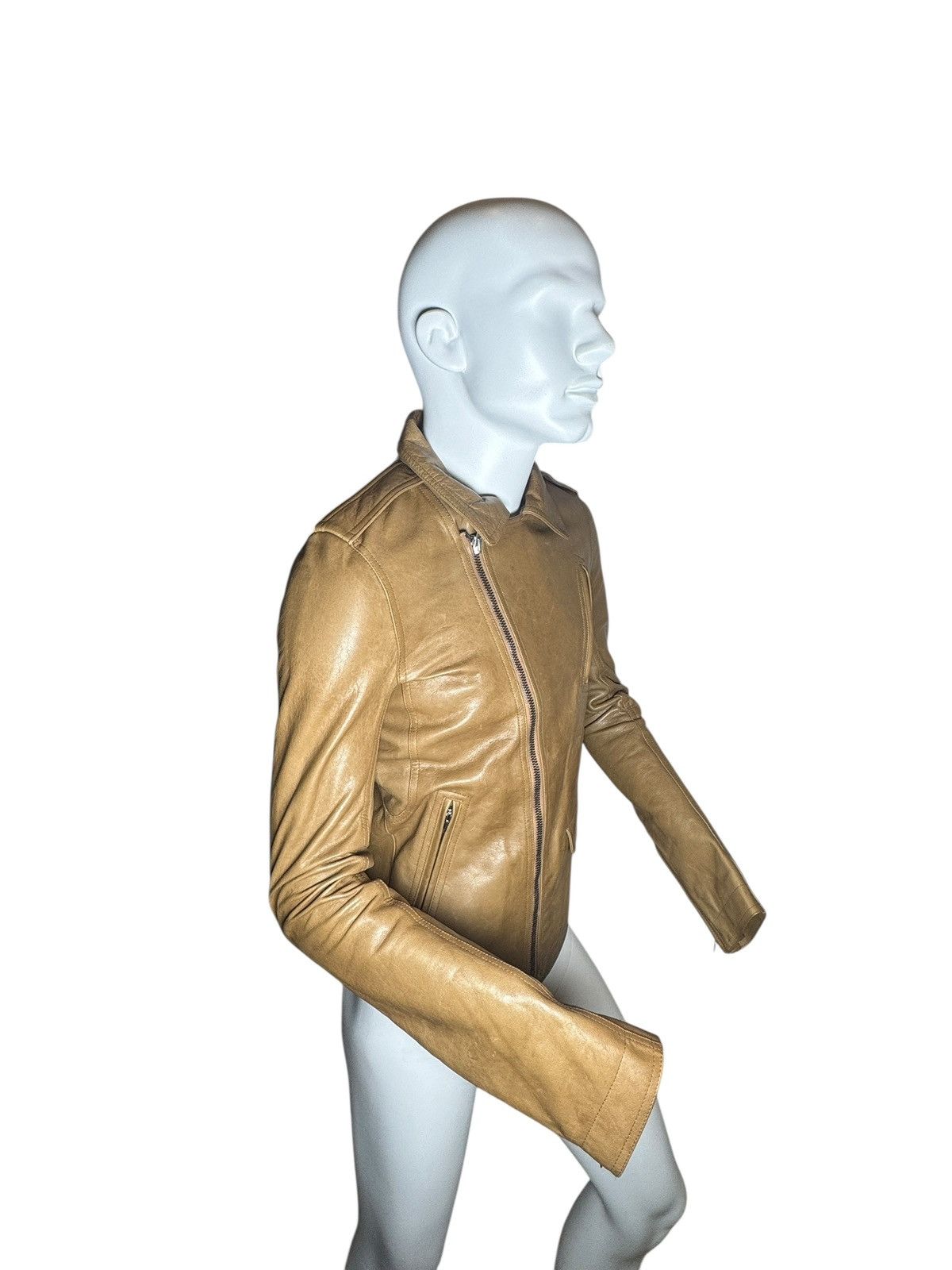 Rick Owens Rick Owens Camel Beige Leather Biker Jacket – FW16 Mastodon Size US S / EU 44-46 / 1 - 3 Thumbnail
