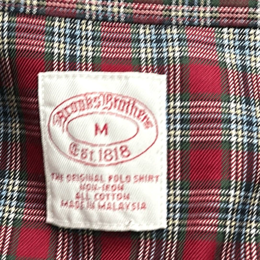 Brooks Brothers Brooks Brothers Mens Button-Down Long Sleeve Red Plaid Non Iron M Multicolor Shirt Size US M / EU 48-50 / 2 - 6 Thumbnail