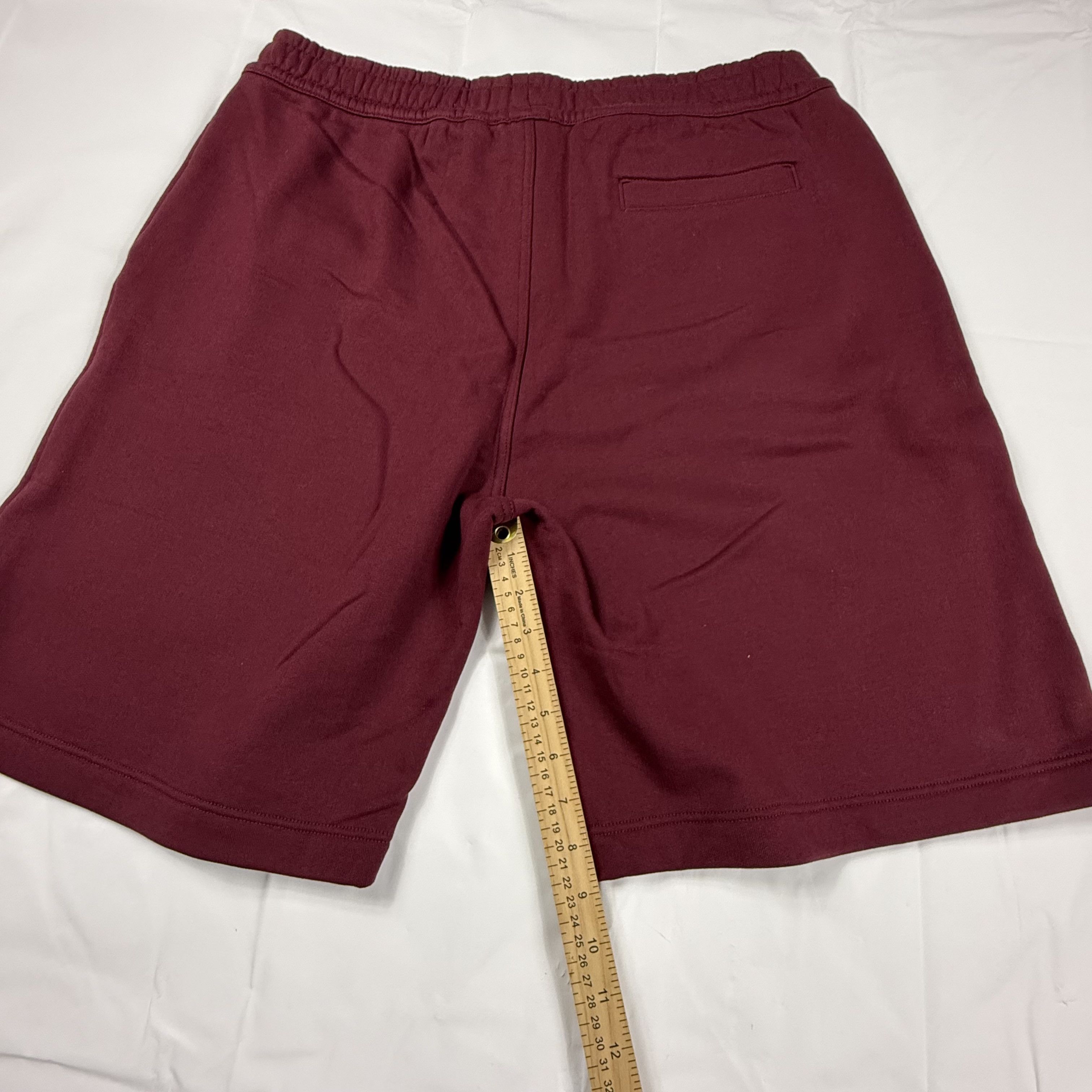 Burberry Burberry Mens Burgundy EKD Embroidered Cotton Sweat Shorts Size US 39 - 9 Thumbnail