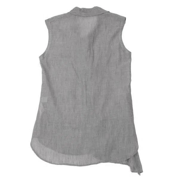 Yohji Yamamoto Yohji Yamamoto Cotton and linen sleeveless shirt Size XS / US 0-2 / IT 36-38 - 6 Thumbnail