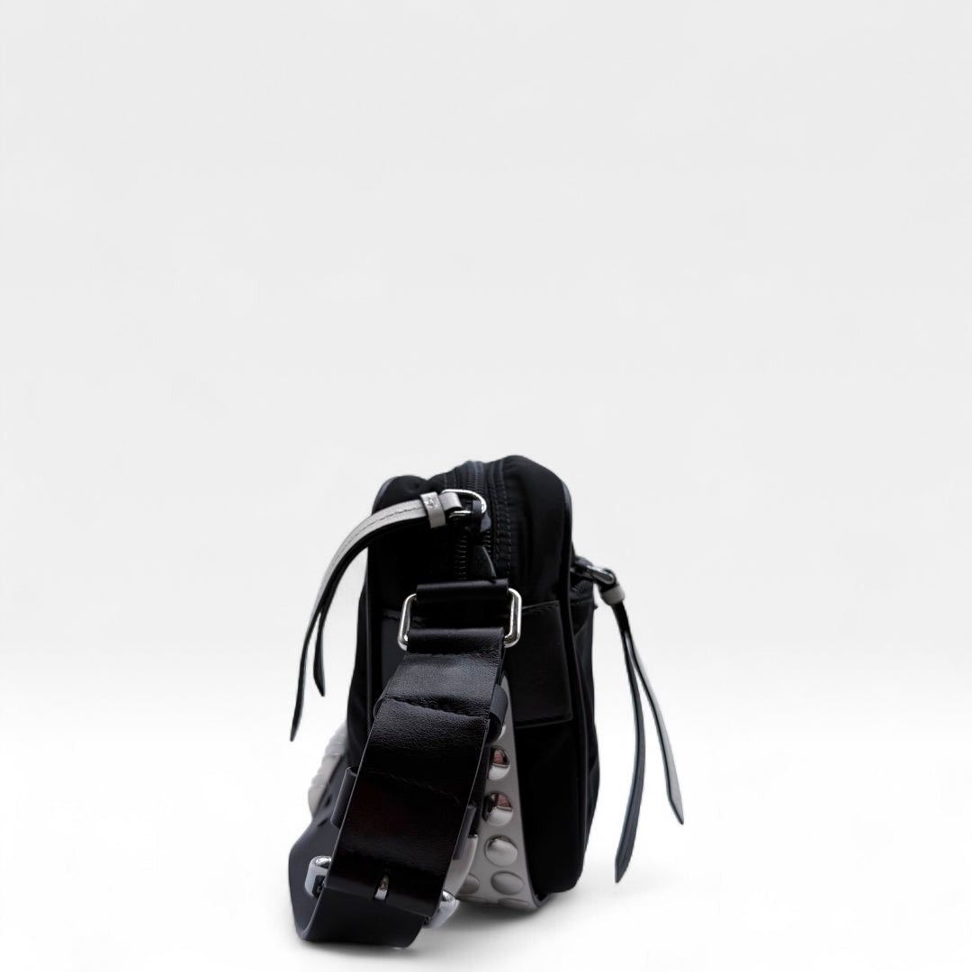 Prada Prada shoulderbag studded AW18 Nylon black white leather Size ONE SIZE - 5 Thumbnail